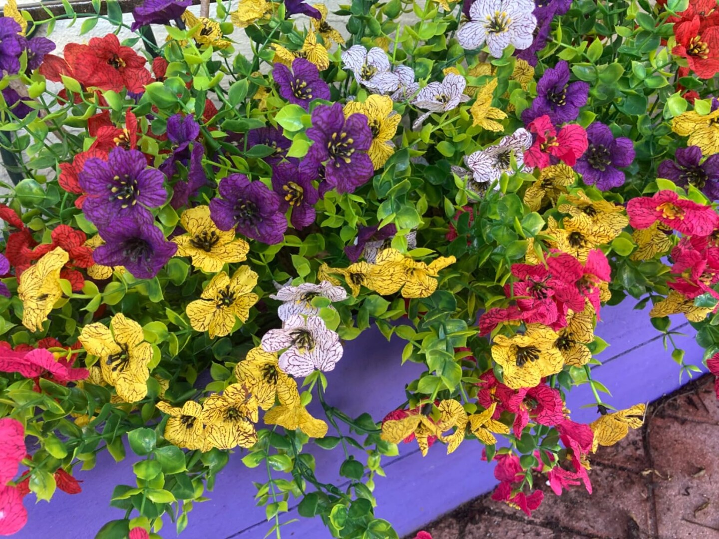 12 bundles Outdoor Artificial Flowers UV Resistant Spring Plants Fake Silk Flowers Greenery Shrubs Plastic Flower Faux Plants for Outside Indoor Decor
