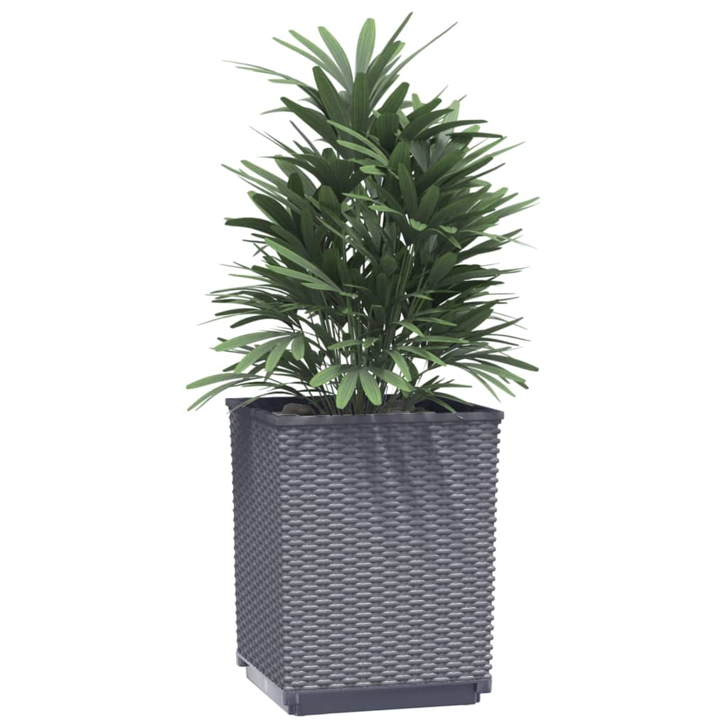 vidaXL Planters 4 pcs Dark Gray 11.8&#x22;x11.8&#x22;x14.6&#x22; Polypropylene