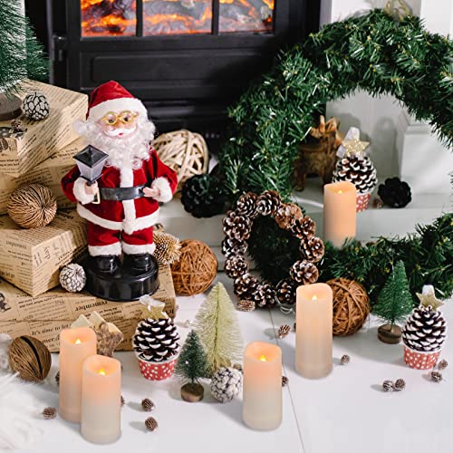 Flameless LED Candles with 10-Key Remote &#x26; Timer, Outdoor Indoor Waterproof Battery Operated Candles for Home/Wedding D&#xE9;cor, Exquisite Set of 12 (D2.2&#x27;&#x27; x H4&#x27;&#x27;5&#x27;&#x27;6&#x27;&#x27;7&#x27;&#x27;)