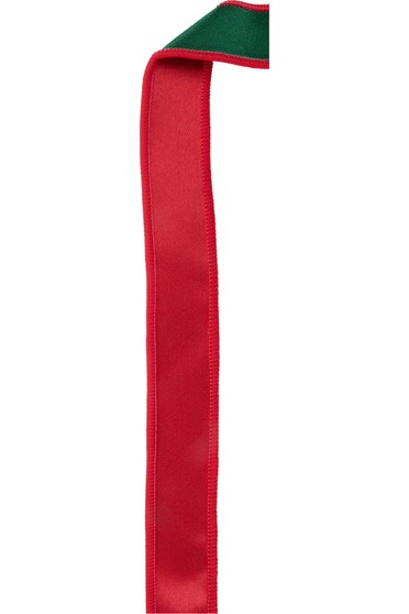 7/8&#x22; Satin Fused Ribbon: Red/Emerald Green (10 Yards)