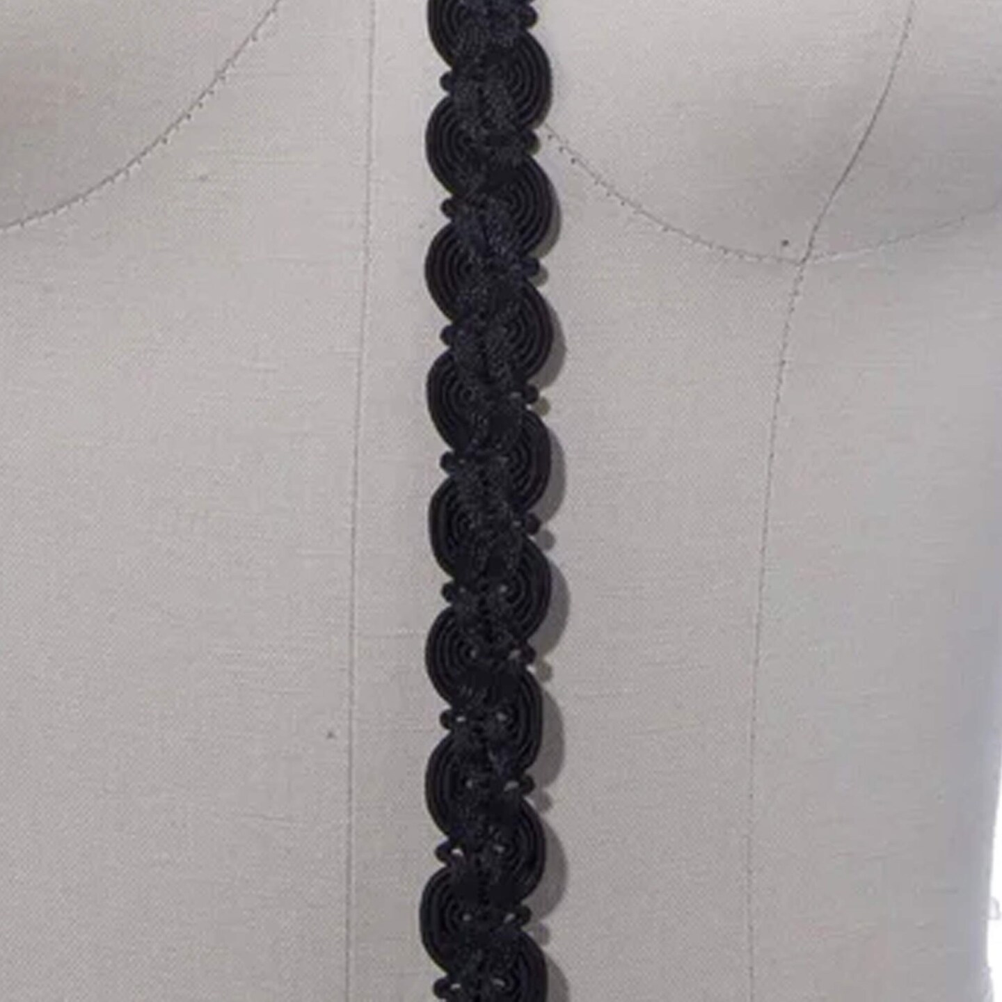 1 Yard 3/4" Black Braided French Gimp Trim for Upholstery & Décor