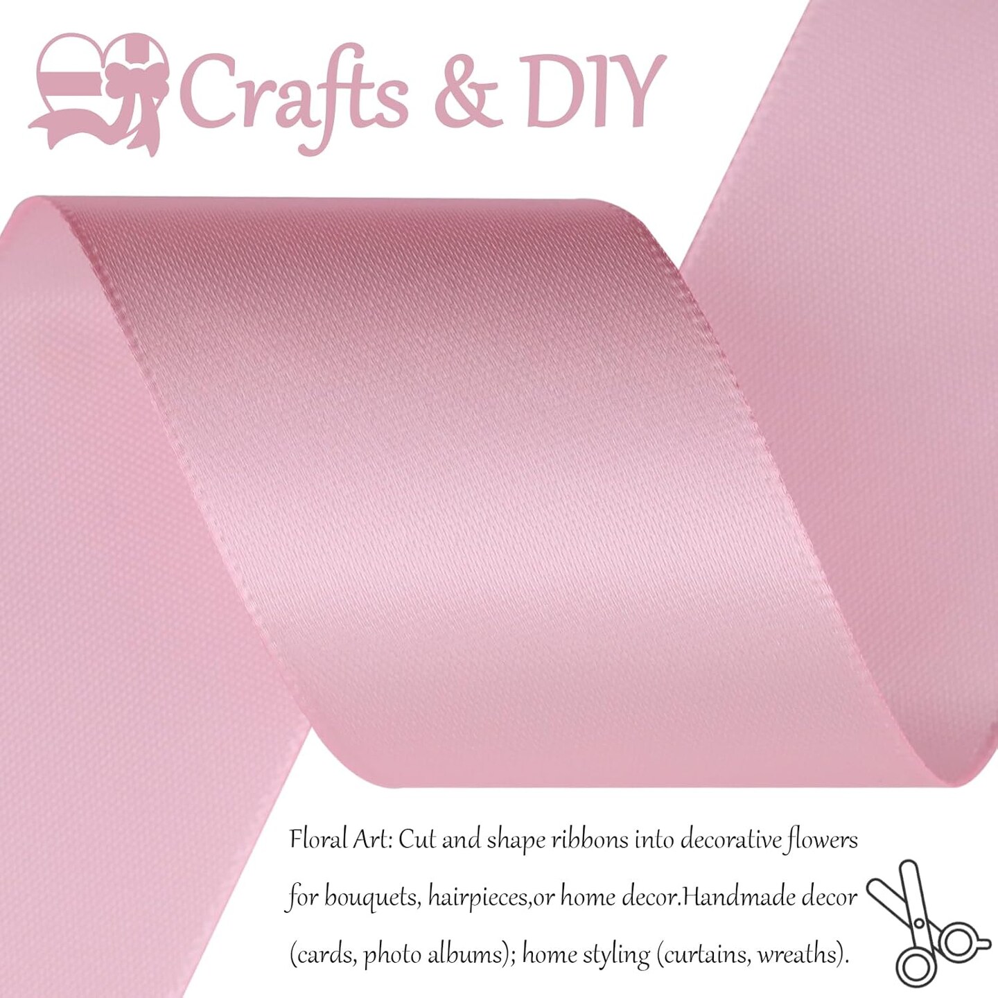 1-1/2 inch Pink Polyester Ribbon 50 Yards