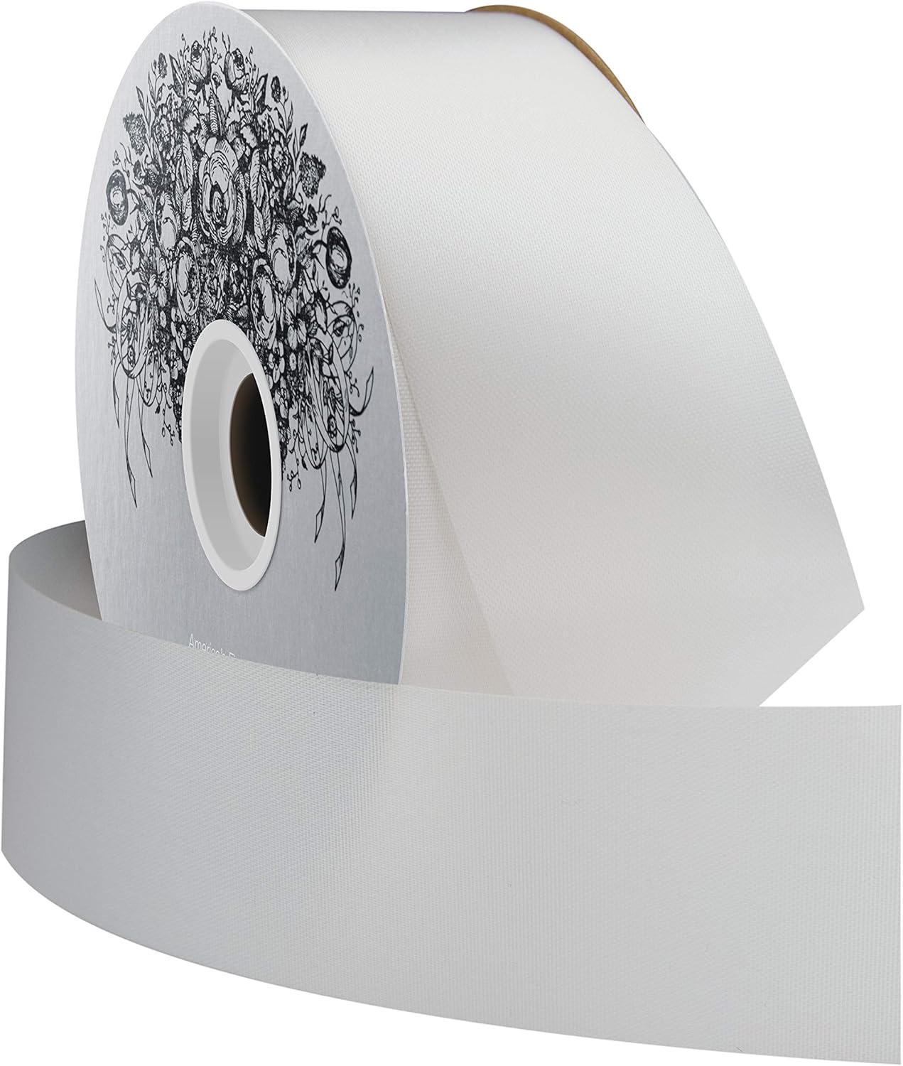 2&#x22; W Acetate Satin Ribbon -100 Yard Spool (White)