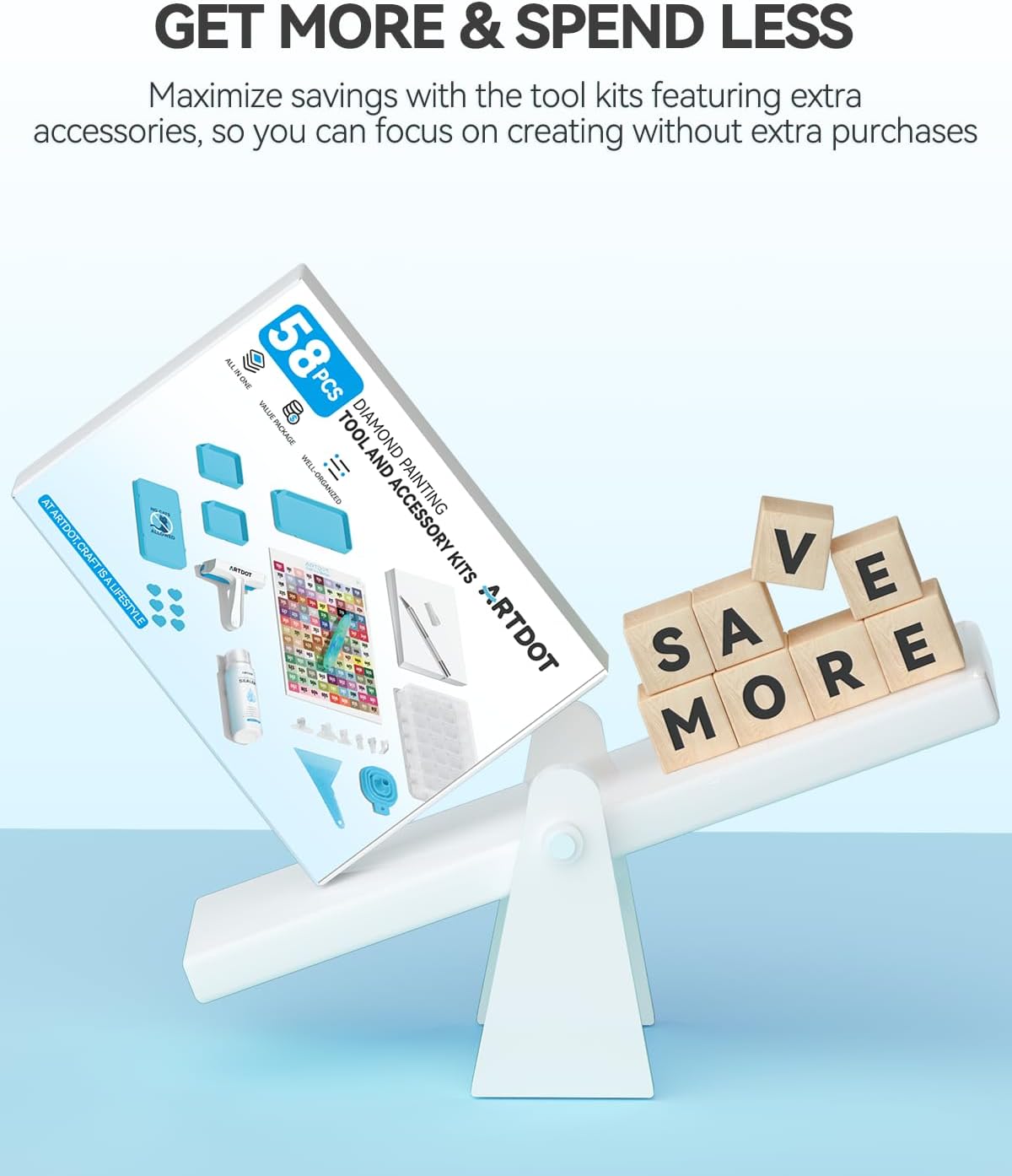 Inclusive Diamond Art Accessories Kits for Adults, Diamond Painting Tools with Bead Organizers and Storage Pens Sealer Roller Diamond Art Supplies for Beginners