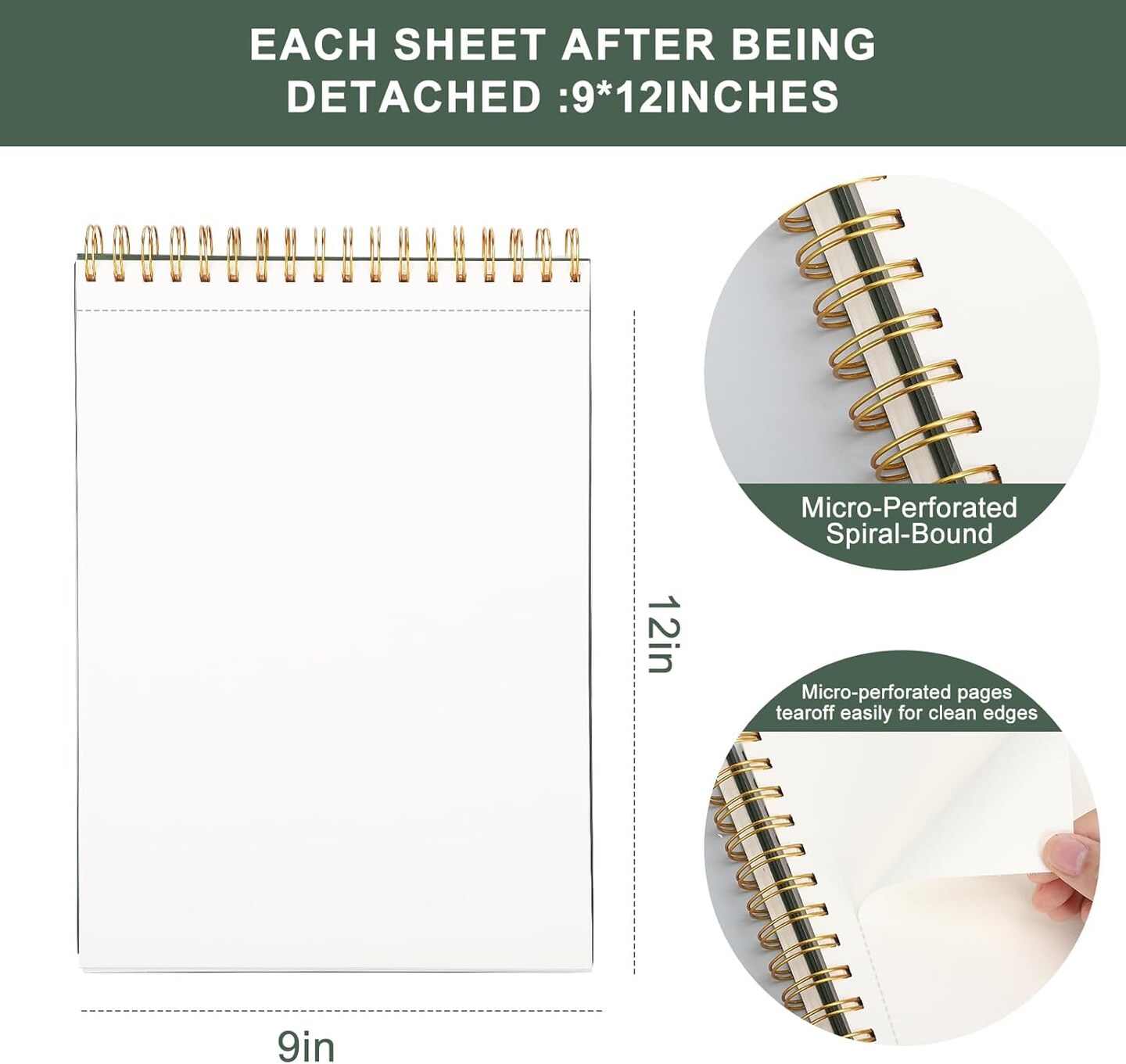 9&#x22; x 12&#x22; Sketch Book, 100 Sheets Spiral Bound Art Sketchbook