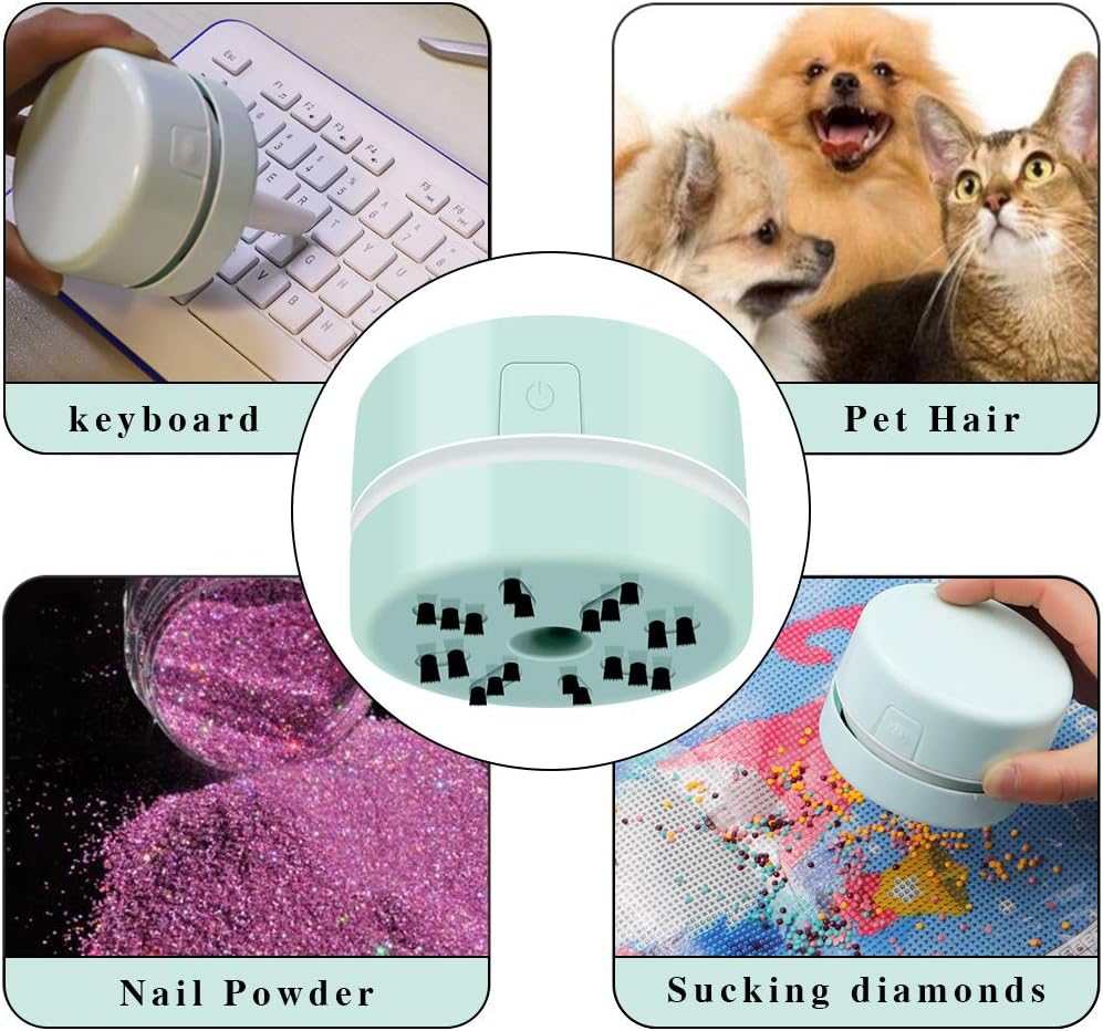 Diamond Accessories Tools, Diamond Tools for Diamonds, Desk Accessories Vacuum Cleaner Mini, Green Hand-Held Vacuum Cleaner