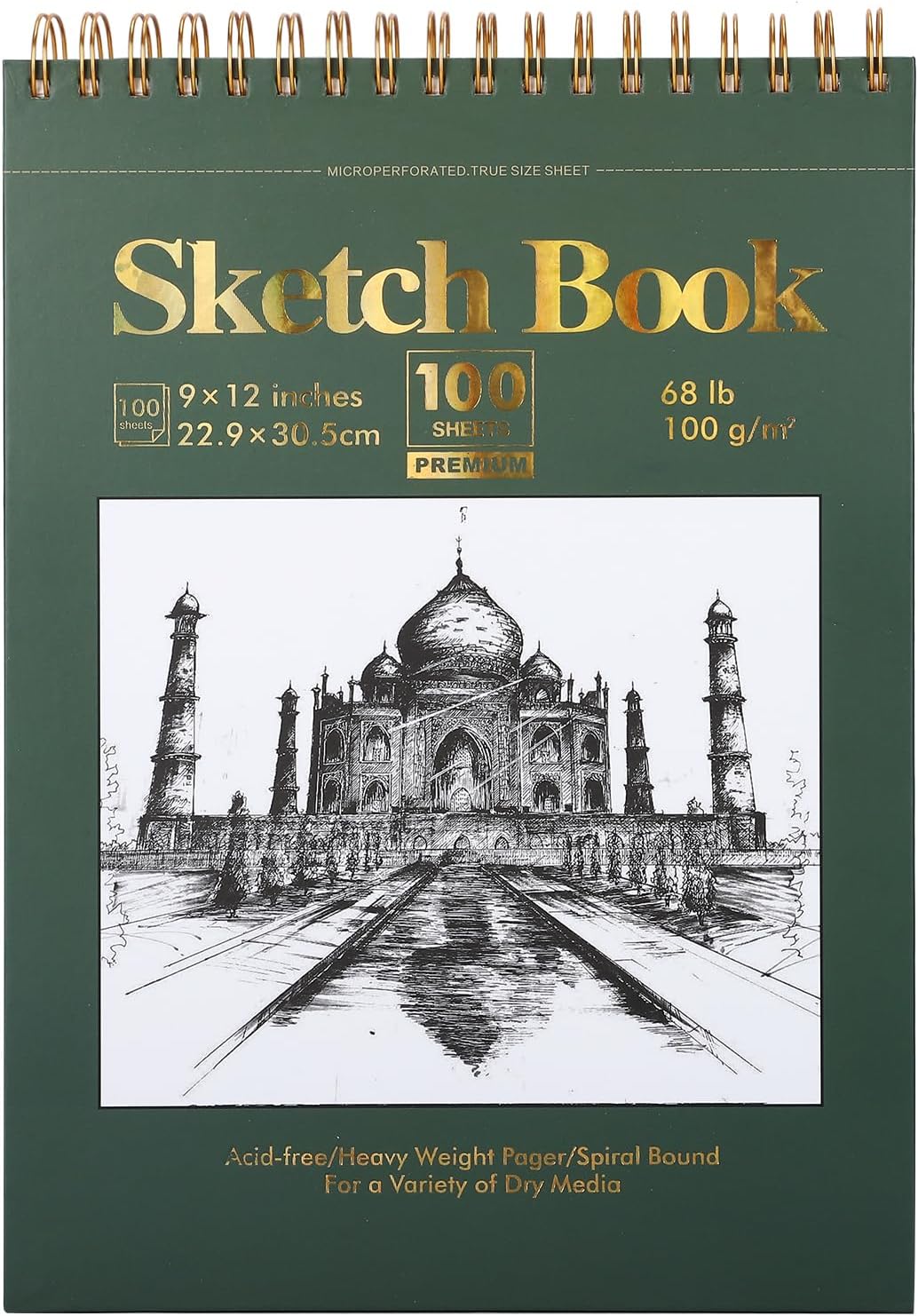 9&#x22; x 12&#x22; Sketch Book, 100 Sheets Spiral Bound Art Sketchbook