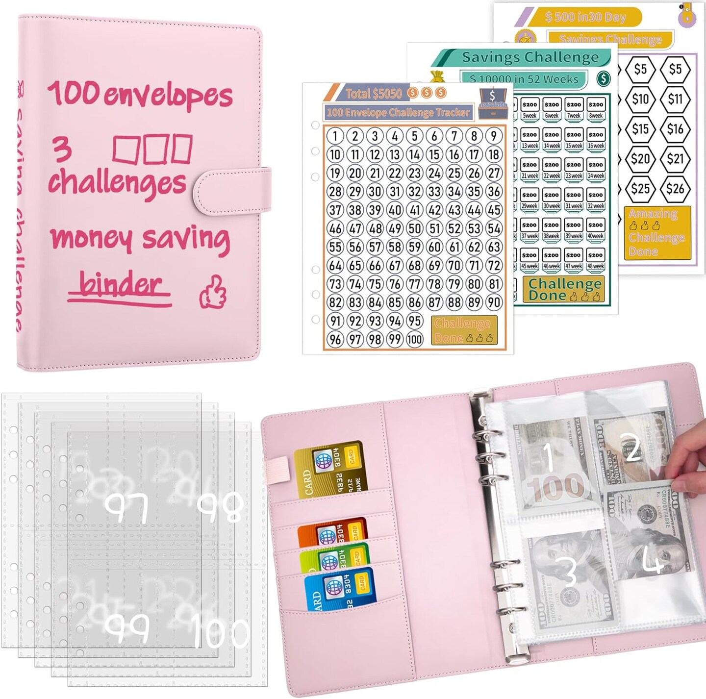 100 Envelopes Money Saving Challenge Binder