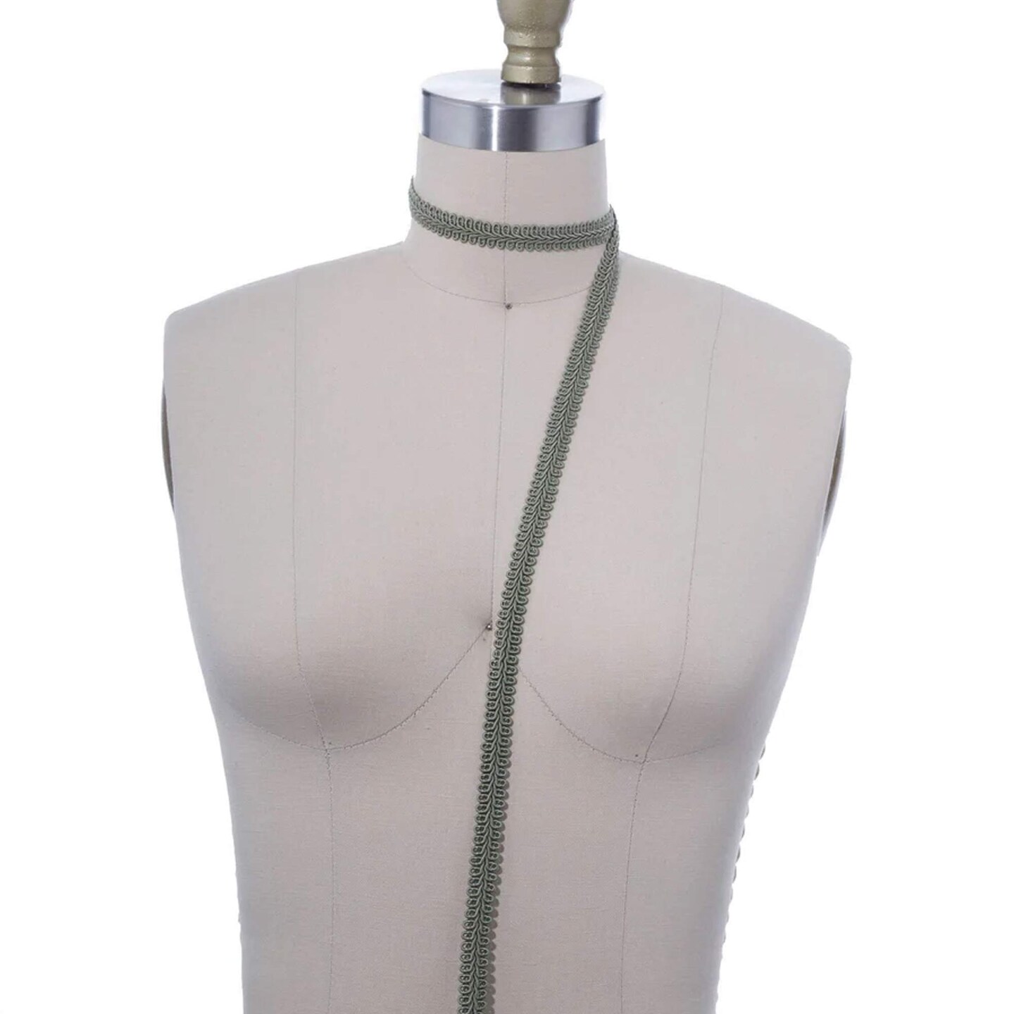 2 Yards 5/8" Width Moss Green Braided Upholstery French Gimp Trim for Victorian Home Decor