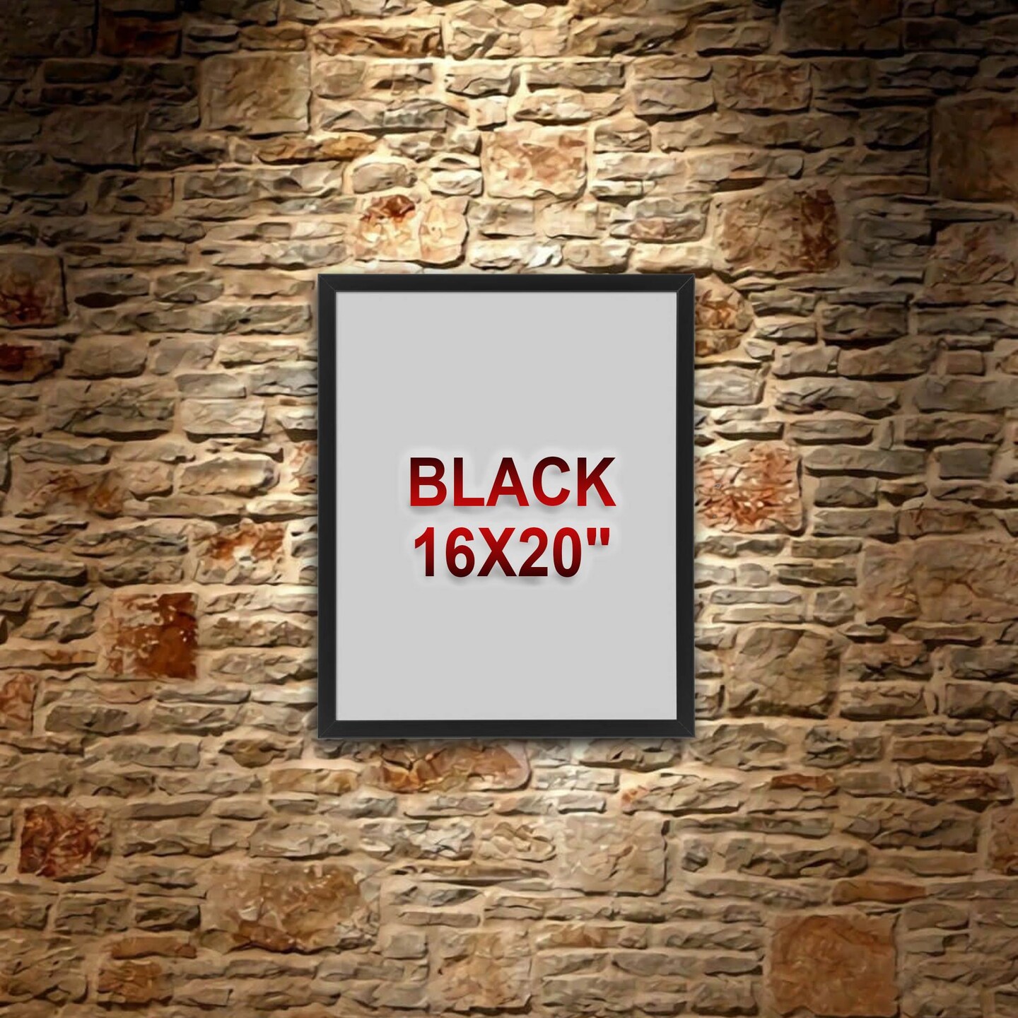 16x20" Black Frame – Horizontal/Vertical, No-Nail Hanging, Safe Front Protection!