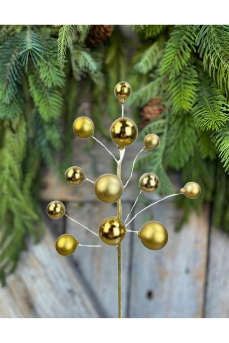 16&#x22; Ornament Ball Pick: Gold