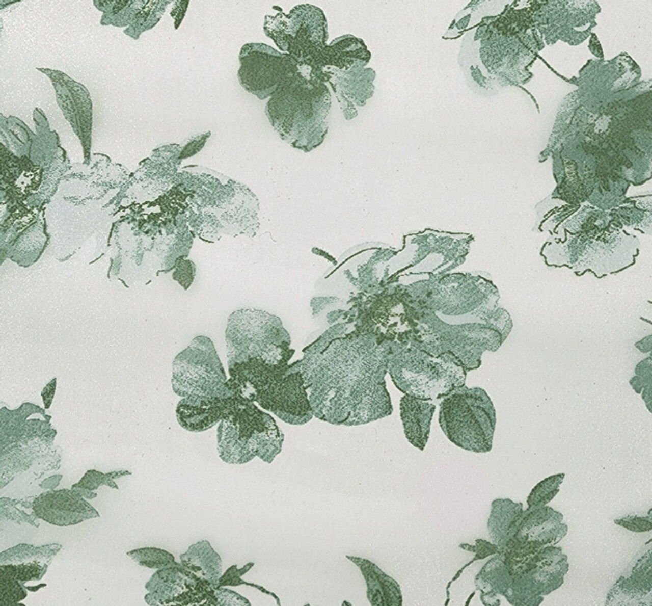 1 Yard Off White Green Satin Organza Blend Apparel Fabric 56/57&#x22; Wide