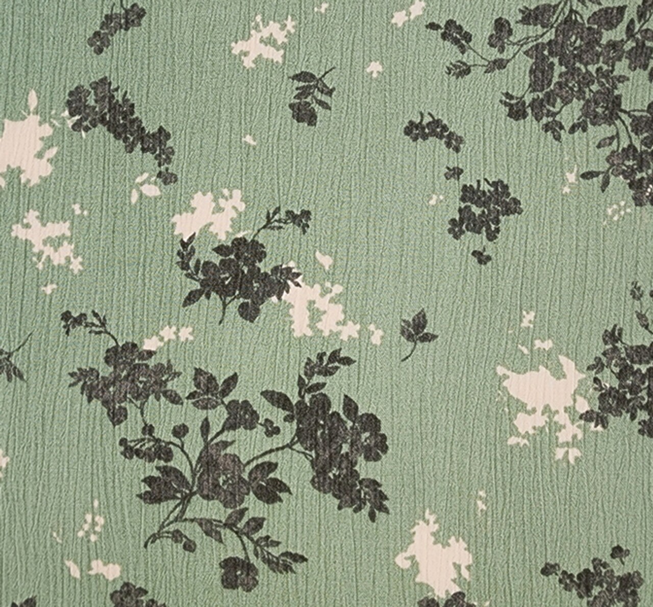 1 Yard Laurel Green 100% Rayon Crinkle Fabric 50/52&#x22; Wide Lightweight Textured Apparel