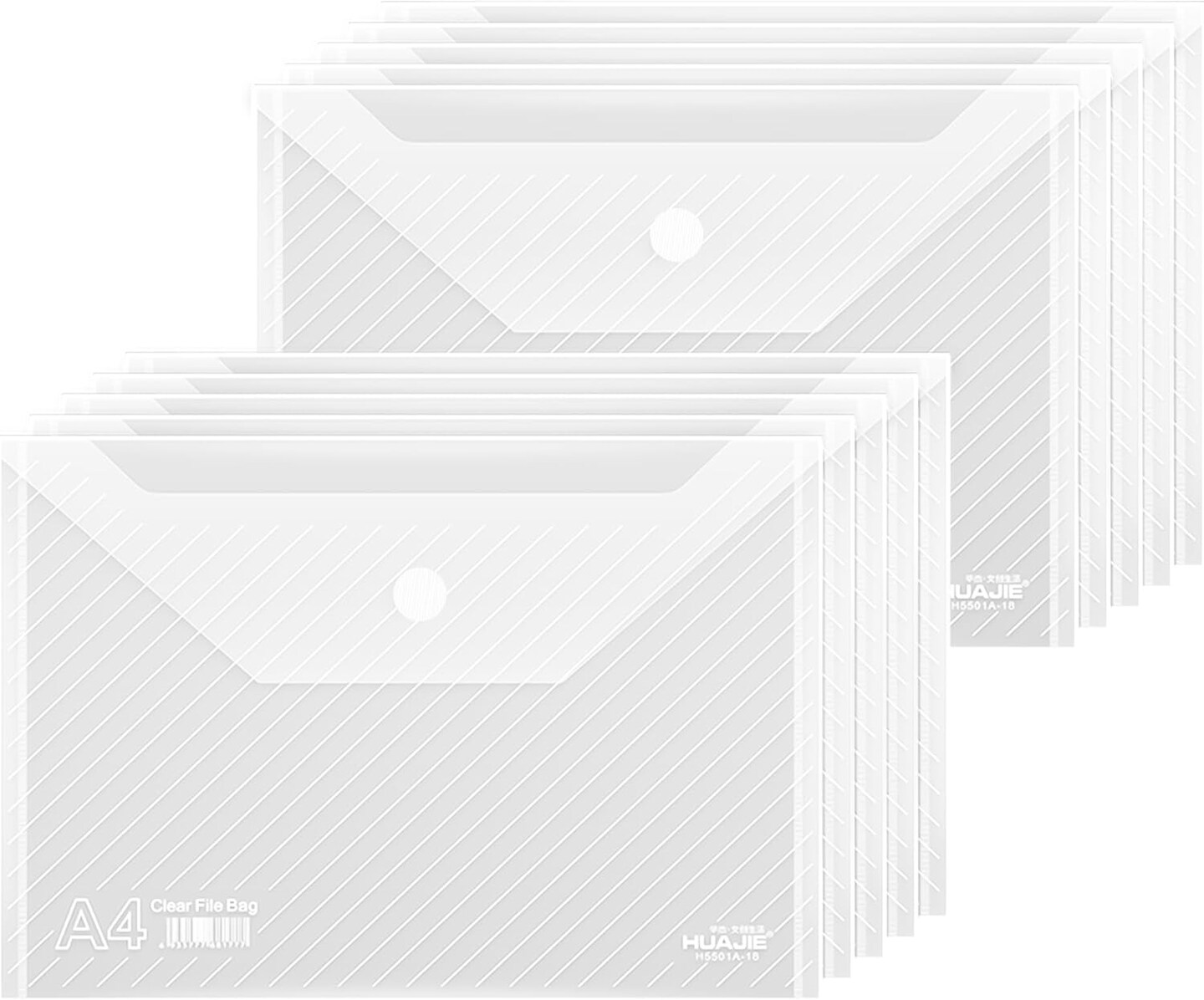 10 Pack Plastic Envelopes (Transparent)