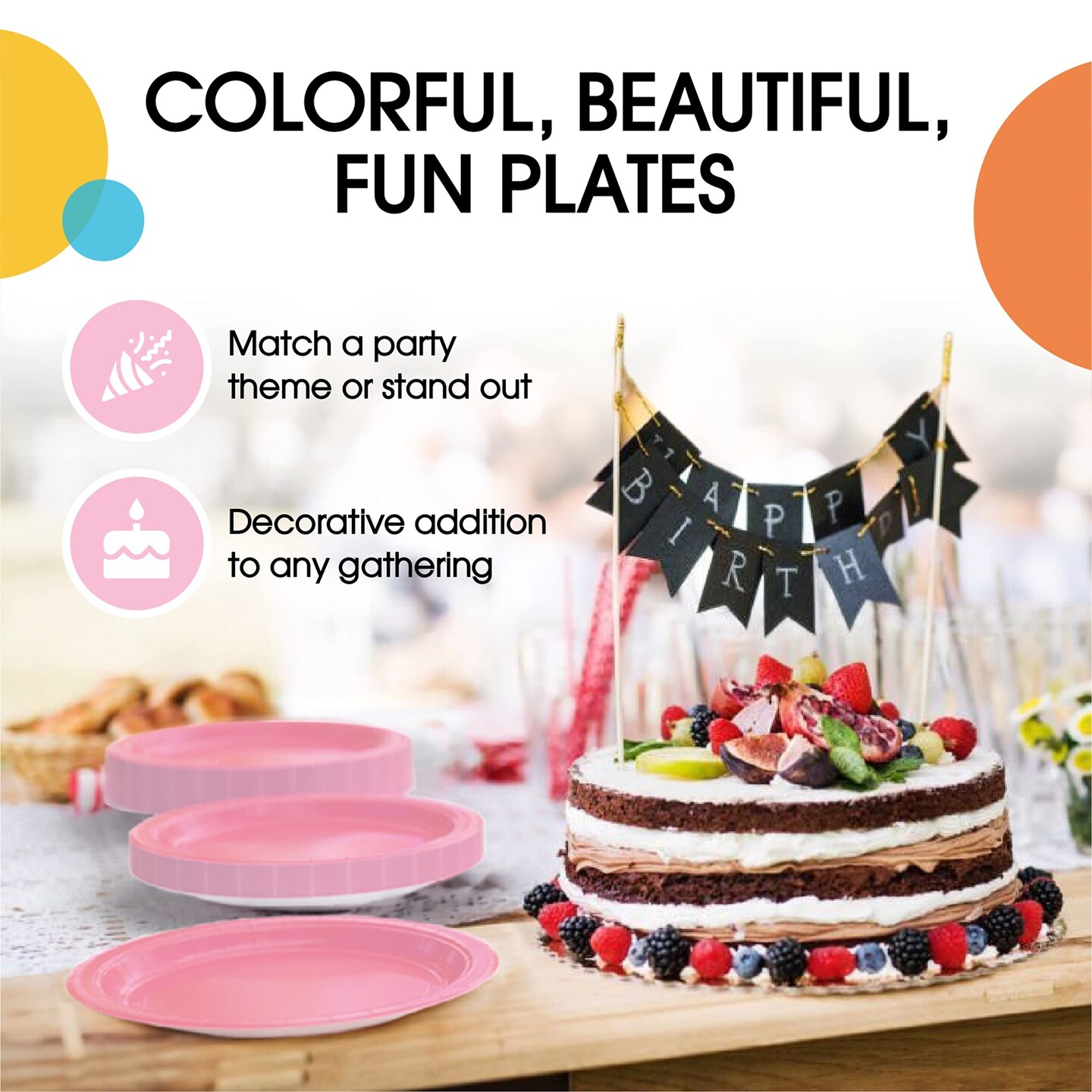 1000 Count Pink Paper Plates – 7 Inch Disposable Plates for Parties