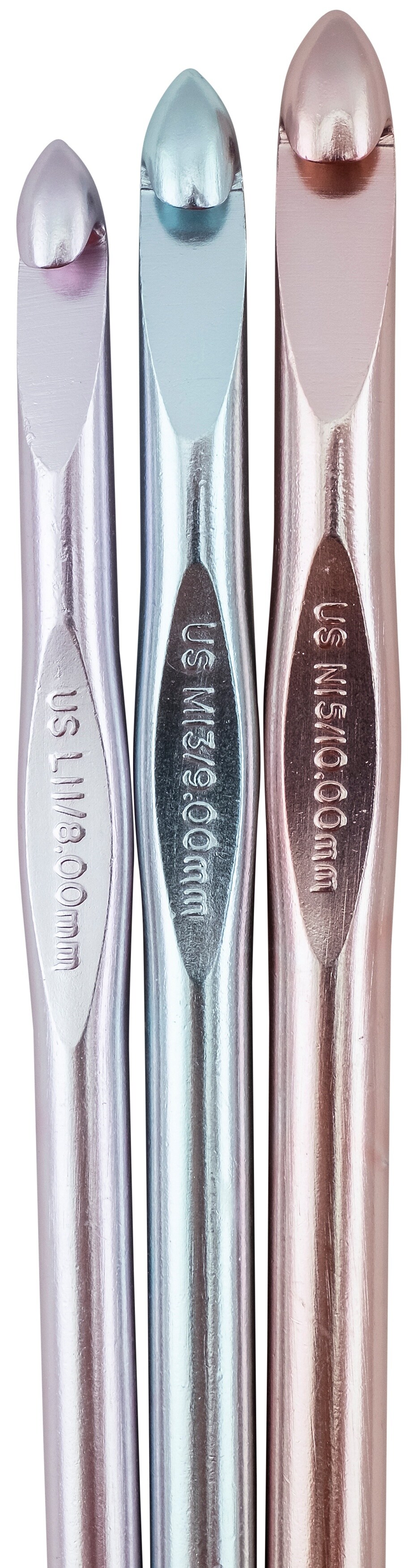 Susan Bates Silvalume Aluminum Crochet Hook Set-Sizes L11 To N15