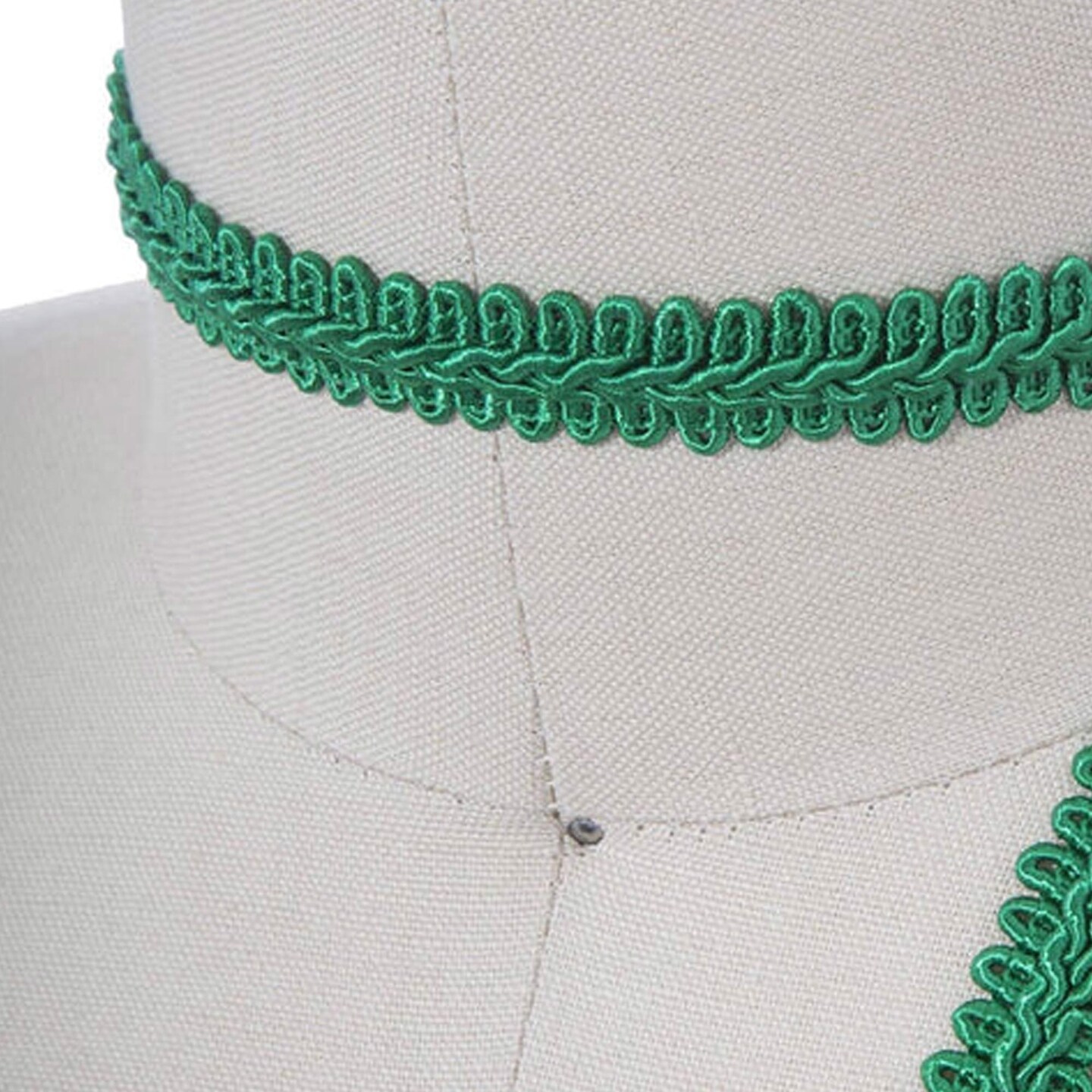 2 Yards Christmas Green Braided Gimp Trim 5/8" Width Decorative Upholstery Lace for Curtains