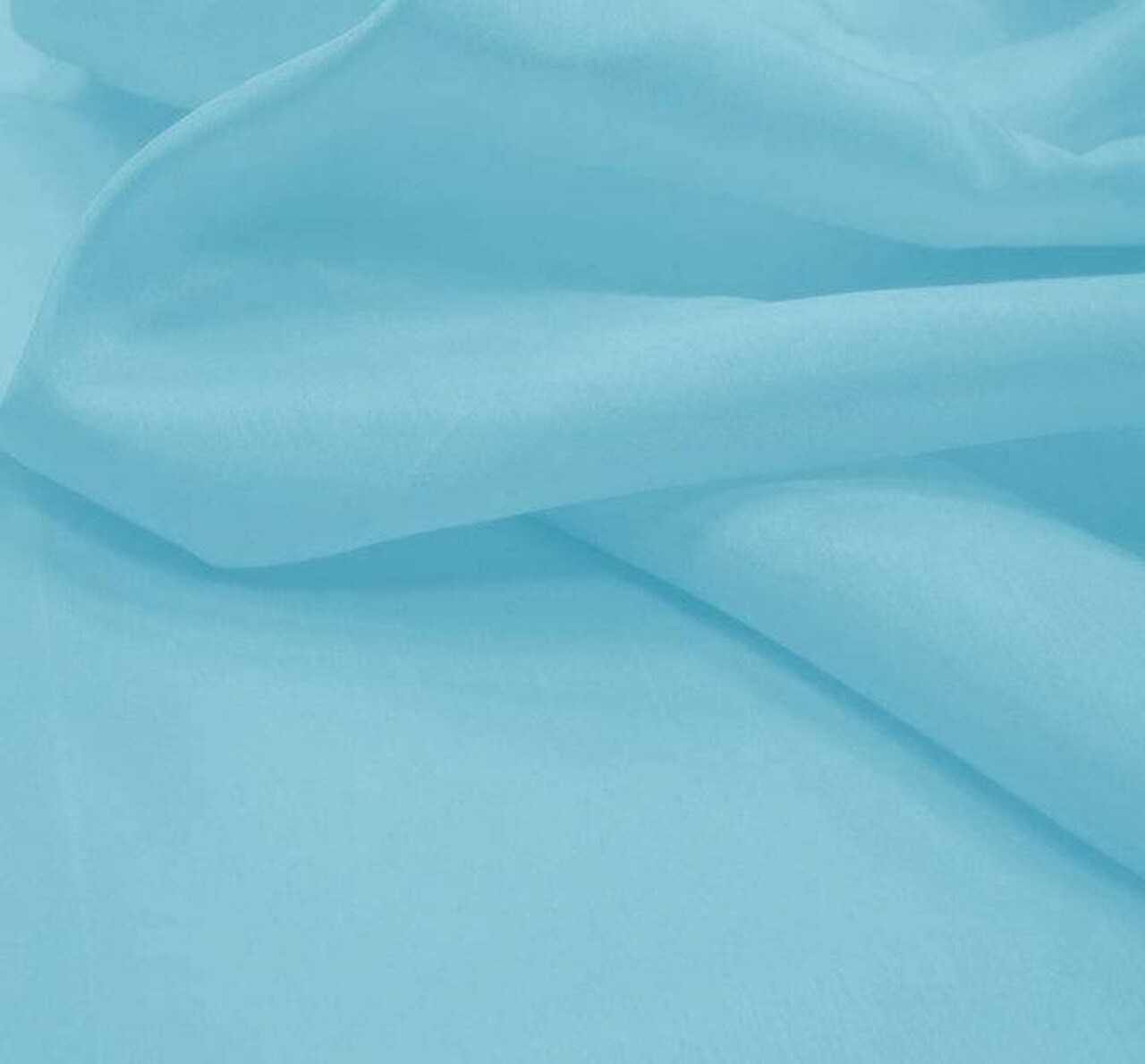 1 Yard Solid Light Teal Slub Shantung Fabric Silk Look Polyester for Apparel &#x26; Decor 58/60&#x22; Wide