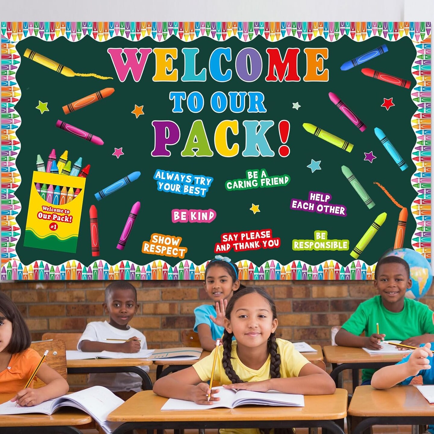 3D Welcome to Our Pack Bulletin Board Set (Rainbow) 13" x 8.7"