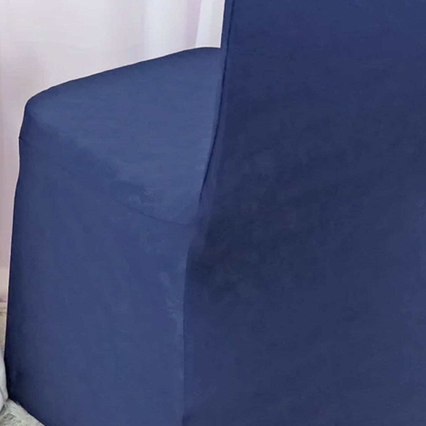 Navy Blue Embossed Vintage Spandex Banquet Chair Cover Elegant Stretch Fit