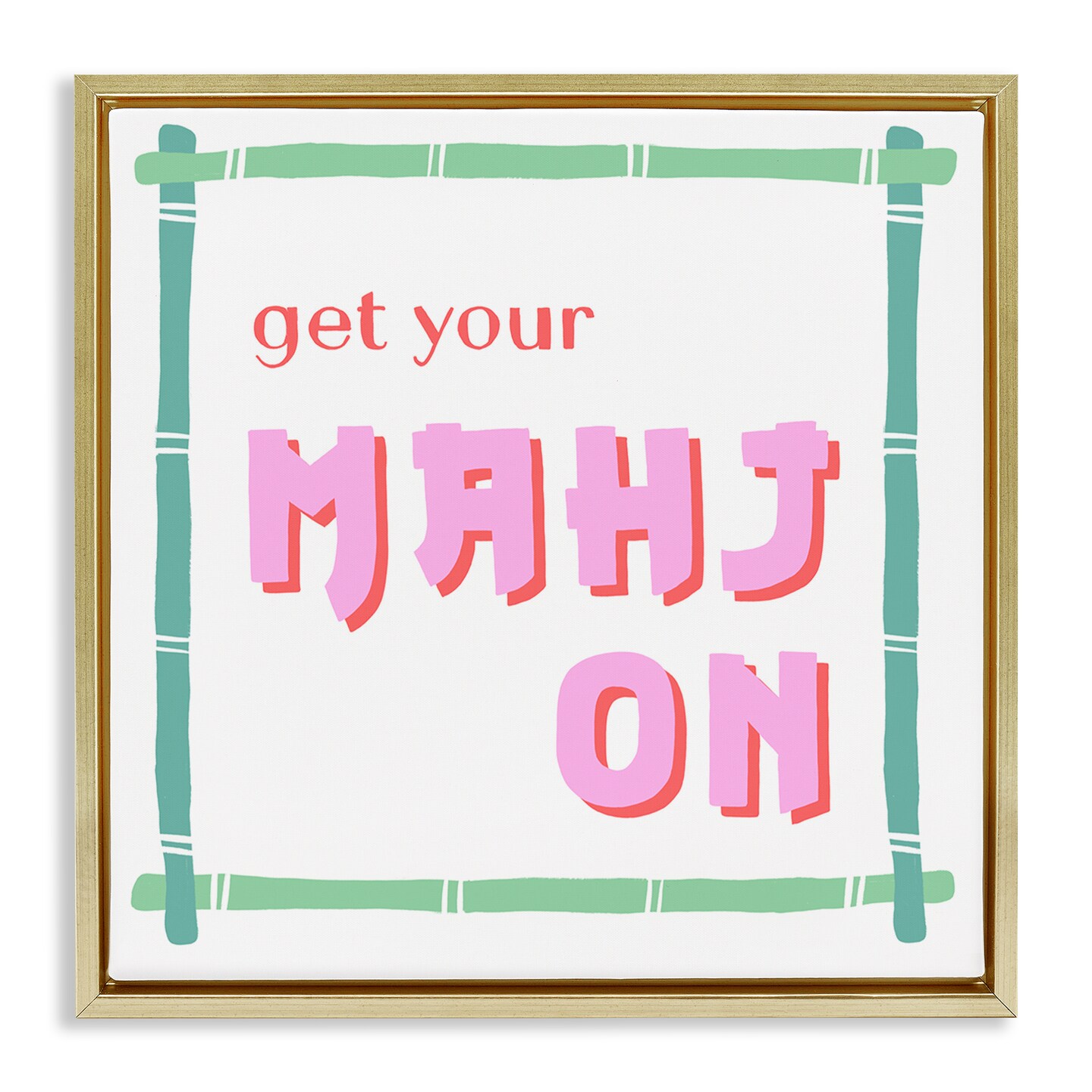 Stupell Industries Get Your Mahj On Floating Frame, design by Krissy Mast