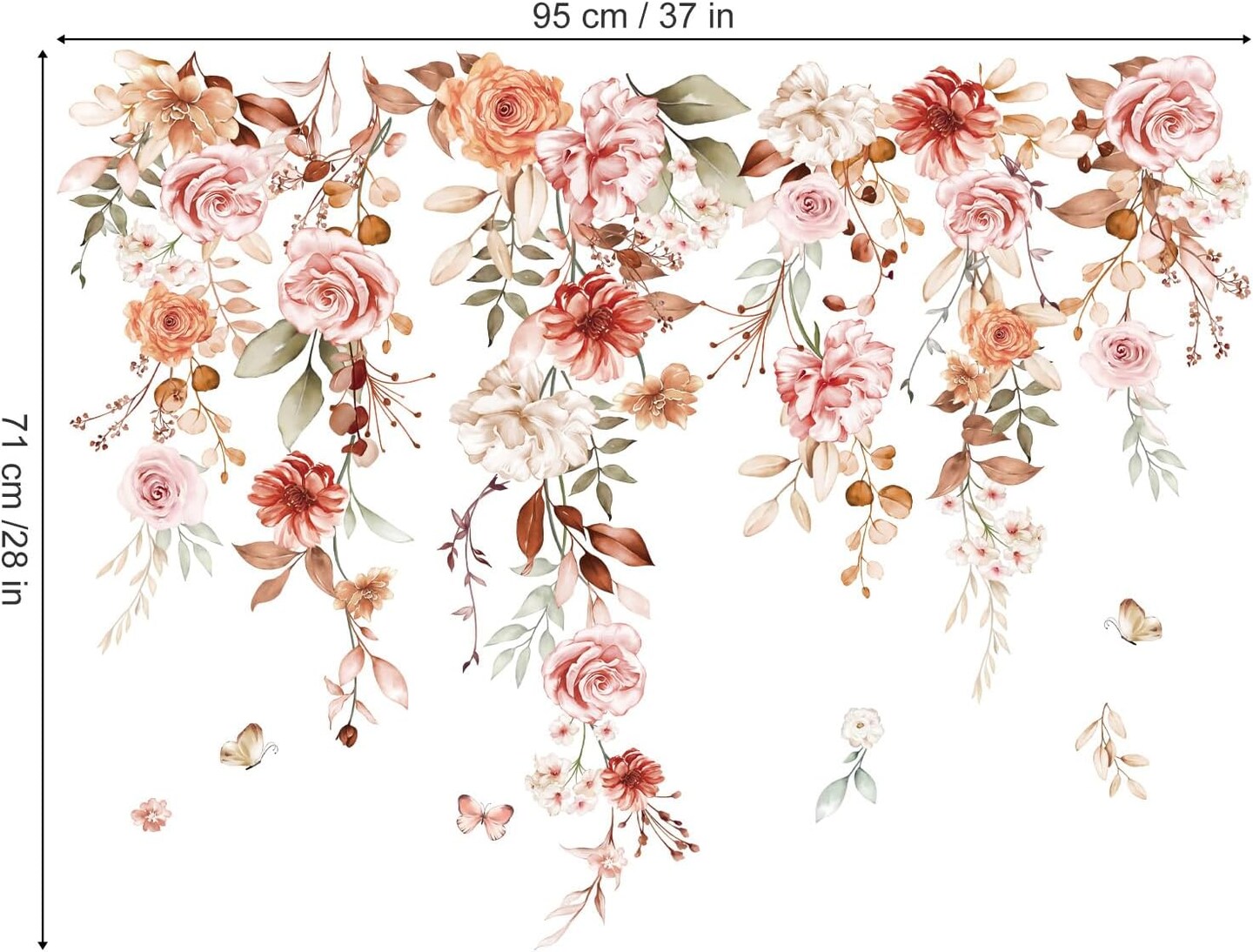 Hanging Flower Vine Wall Decals Stickers