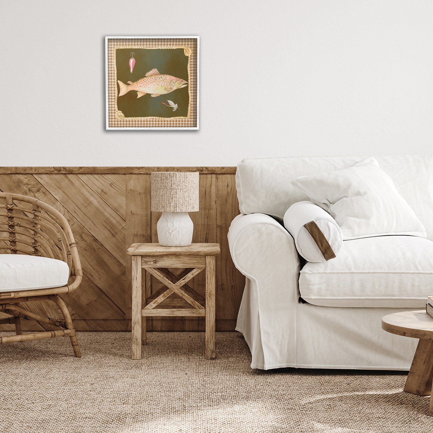 Stupell Industries Rustic Fishing Life Framed Giclee, design by Lee Ann Sanders