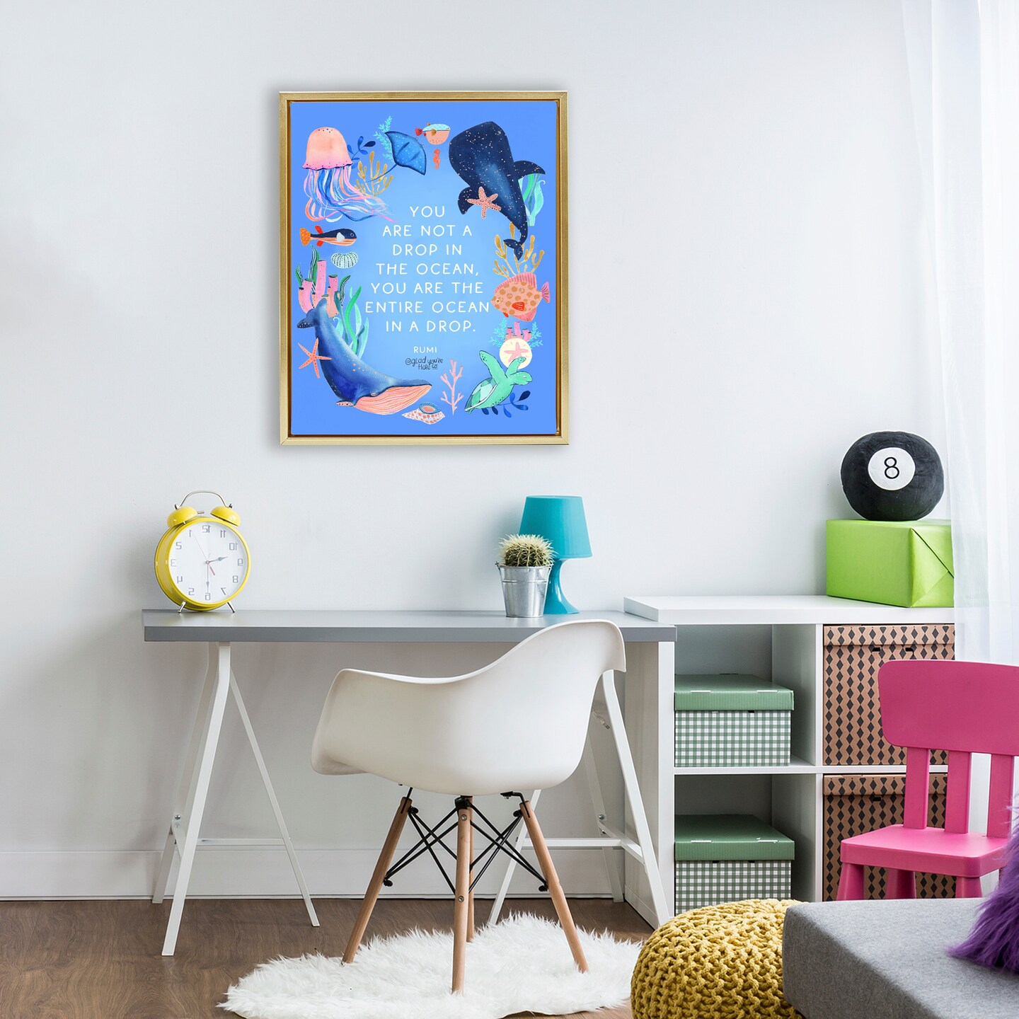 Stupell Industries Entire Ocean In A Drop Floating Frame, design by Glad You're Here Co.