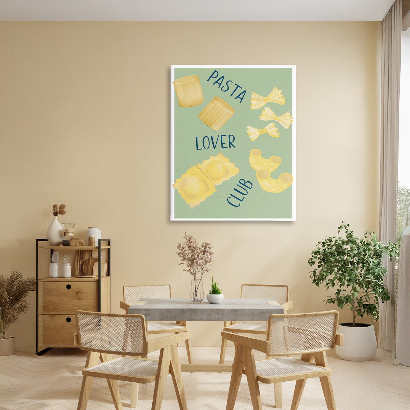 Stupell Industries Minimal Pasta Lover Club Canvas, design by Robin Maria