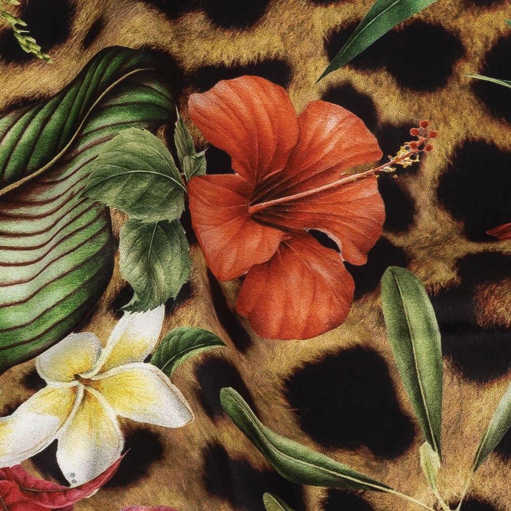 1 Yard Mercerized Organic Egyptian Cotton Shirting - Floral and Fauna - Ravello Collection