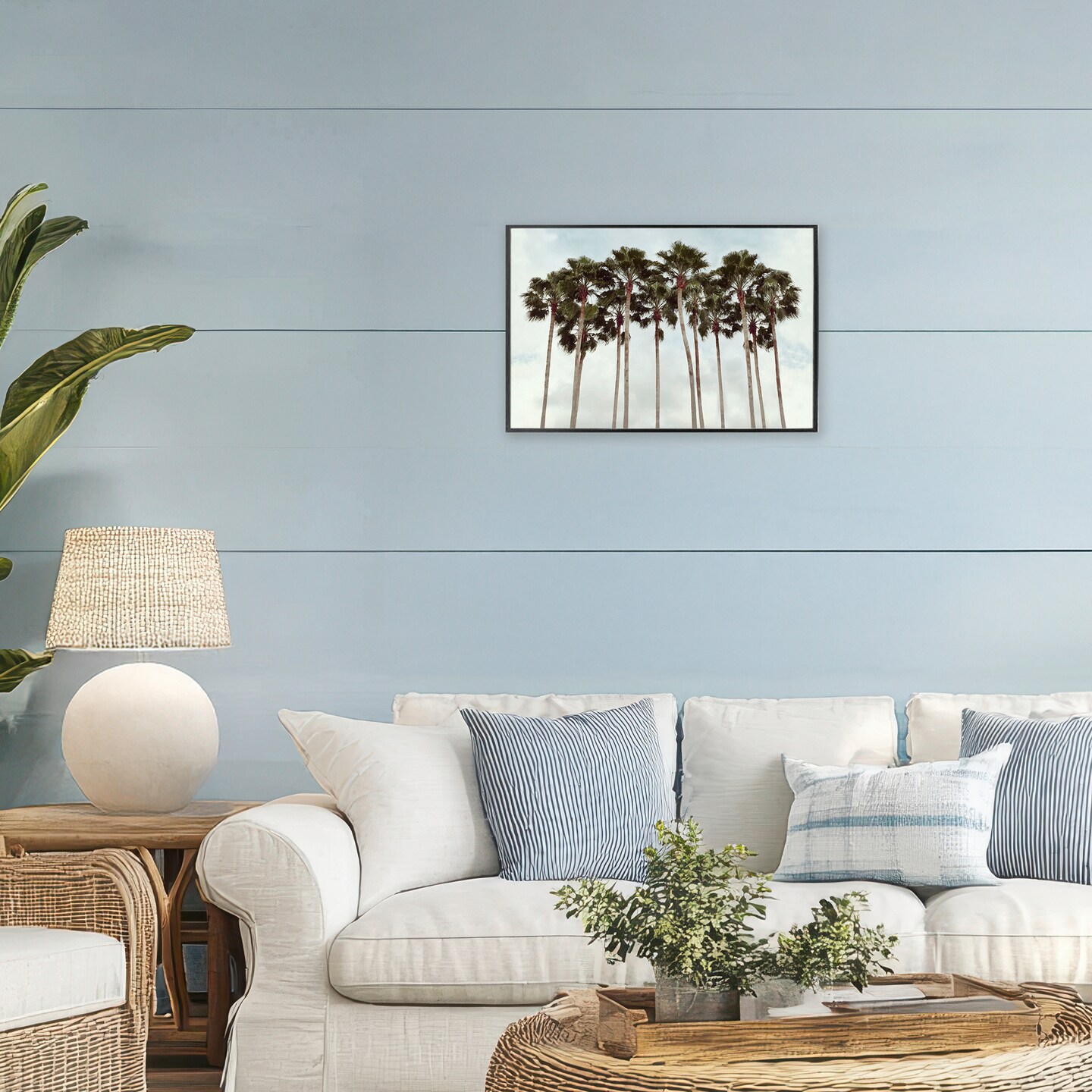 Stupell Industries Surfs Up Beach Palms Framed Giclee, design by Natalie Carpentieri