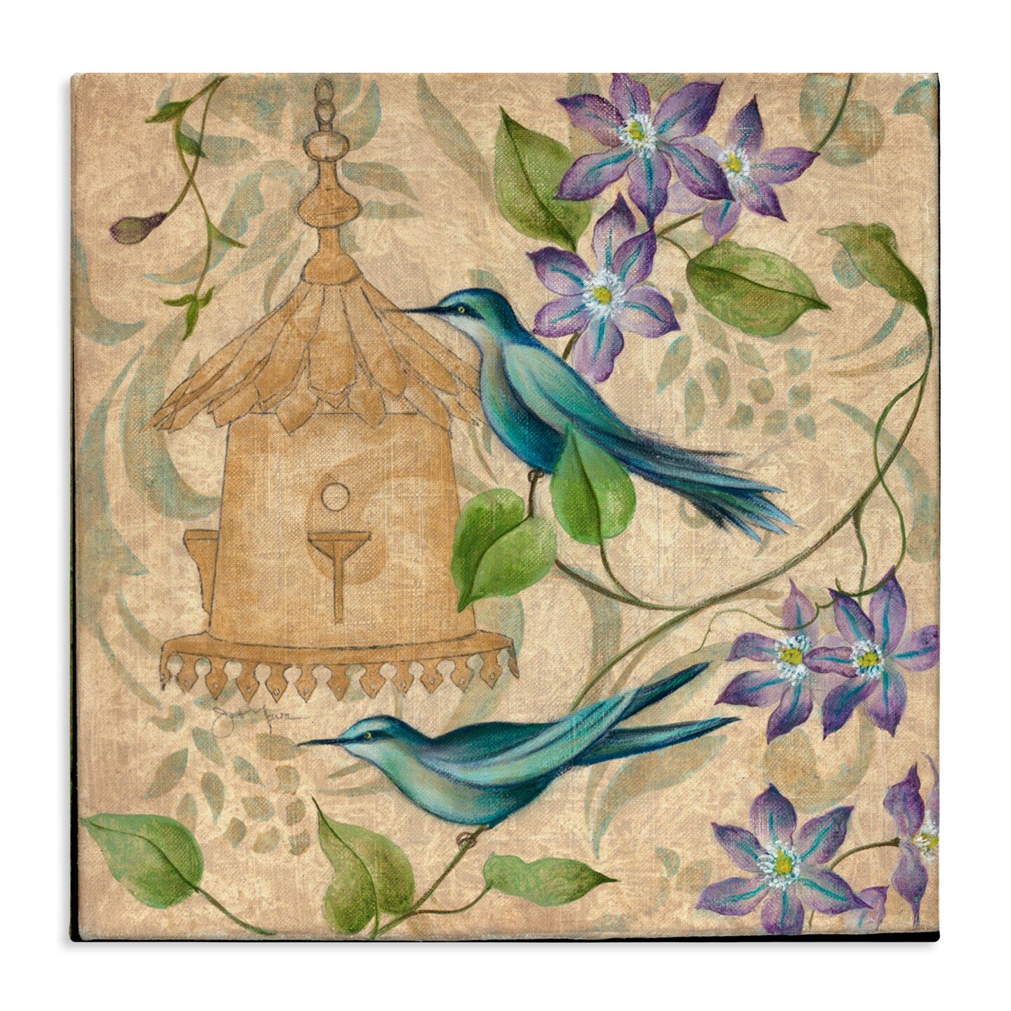 Stupell Industries Spring's Song Bird Scene Canvas, design by Janet Tava