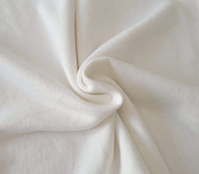 1 Yard Off White PFD Hemp Organic Cotton French Terry Knit Fabric