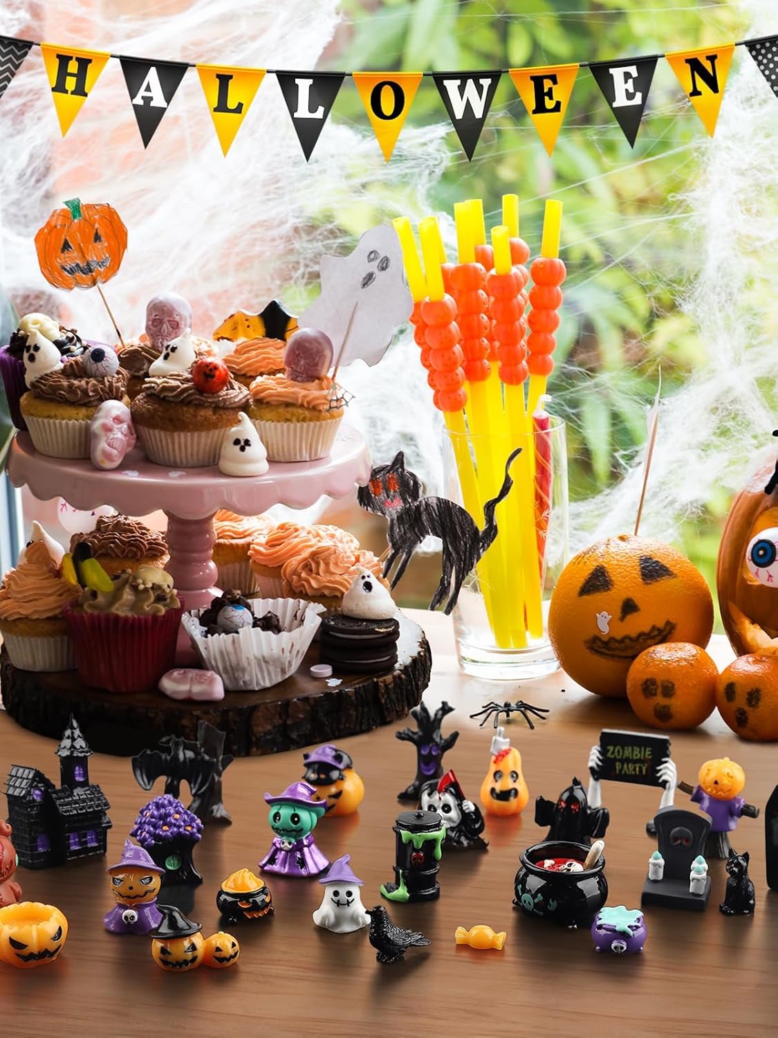 50PCS Halloween Miniature Figurines Set