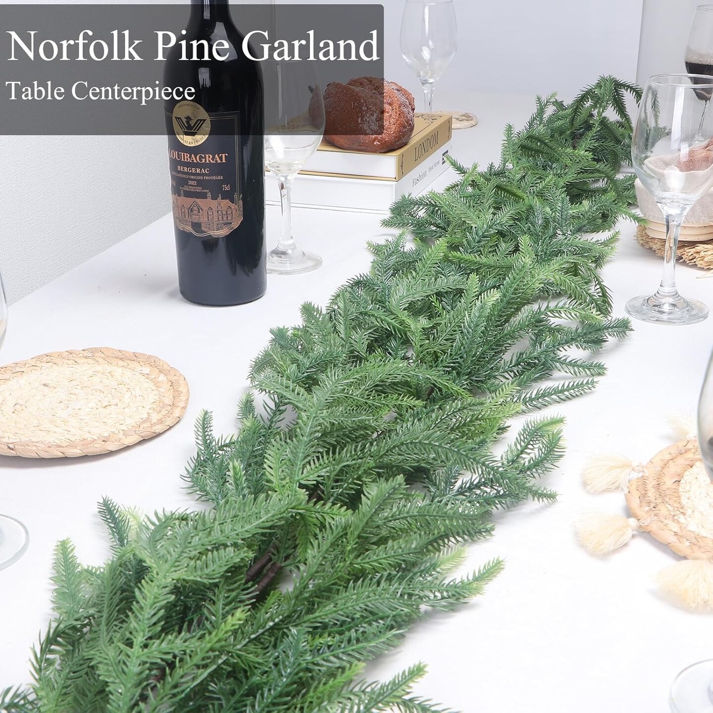 Norfolk Pine Garlands with Light String (Norfolk Pine Garland)