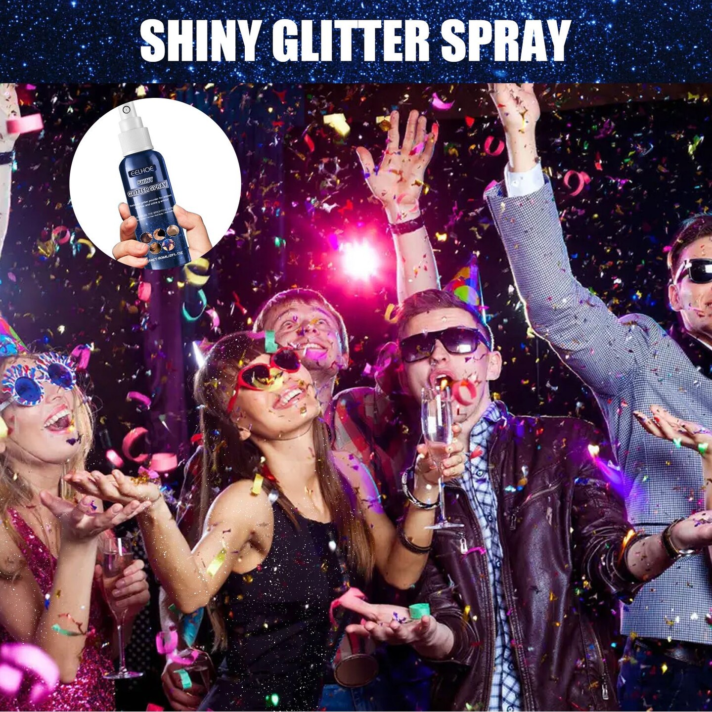 Glitter Spray, Halloween Brightening Makeup Night Club Party Clothing Highlights Skin Brightening Powder