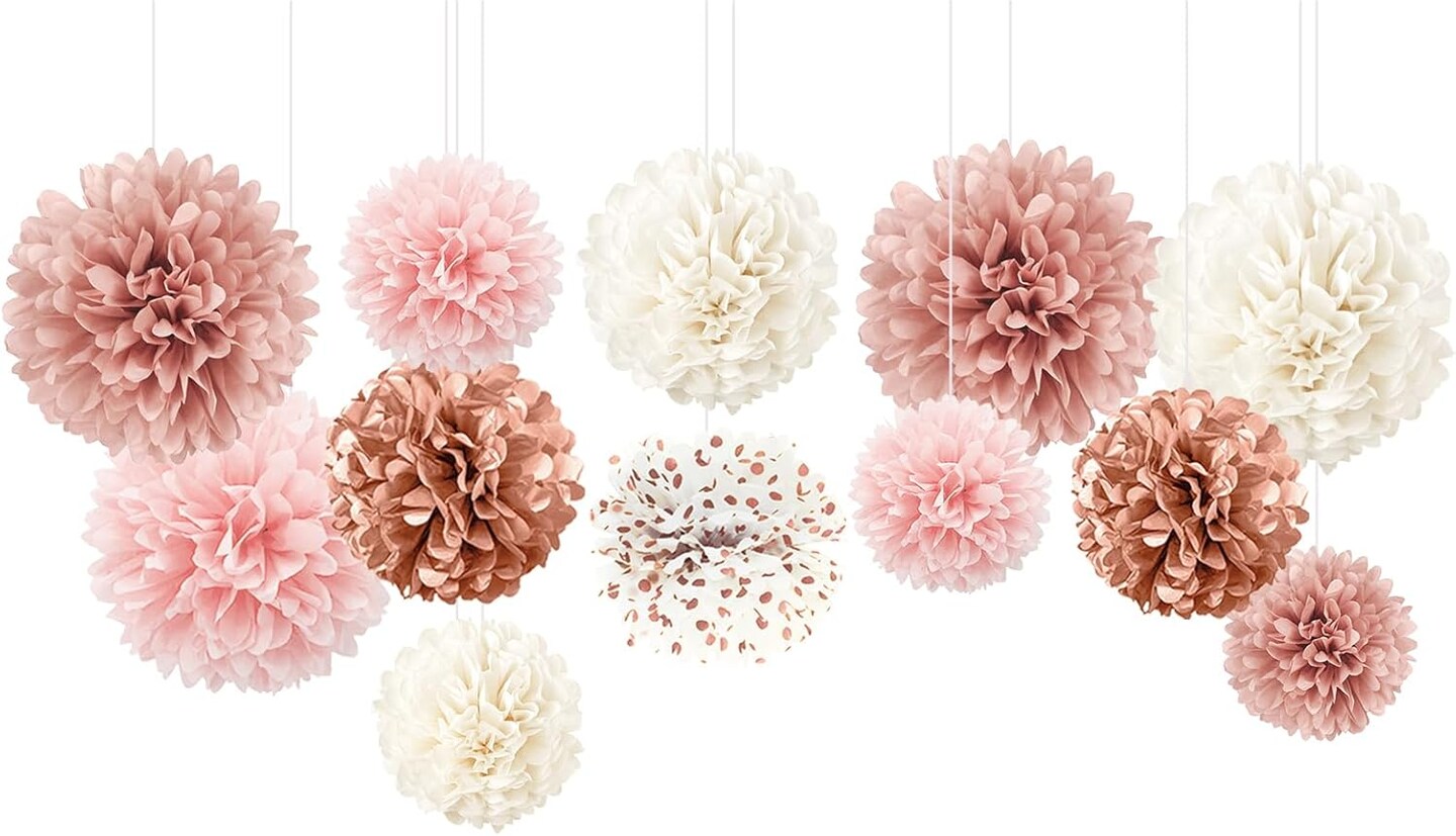 Wedding Decorations Tissue Paper(Pink White)12.71 x 6.26 x 1.1 inches