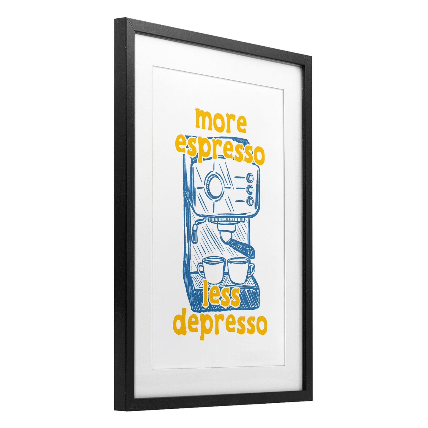 Stupell Industries More Espresso Minimal Coffee Framed Print Under Glass, design by JJ Design House LLC