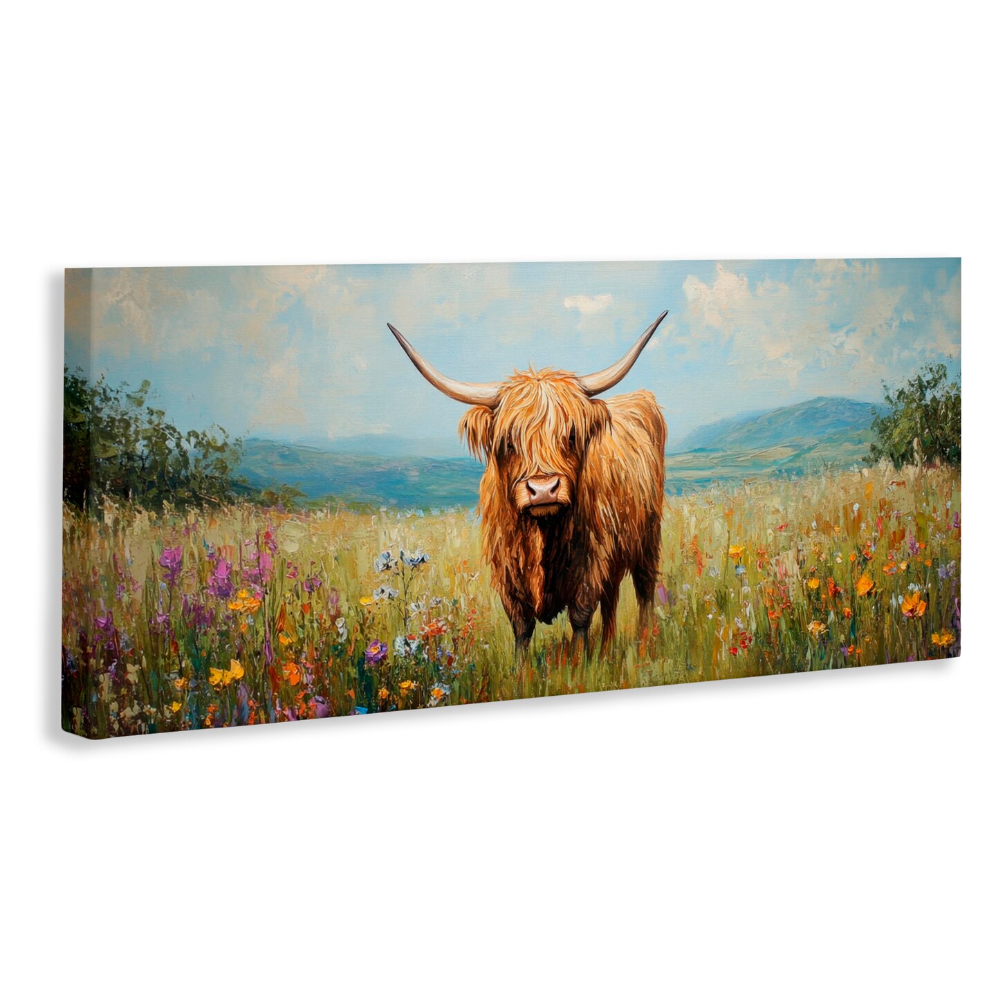 Stupell Industries Shaggy Highland Cow Canvas, design by Petal Prints Design