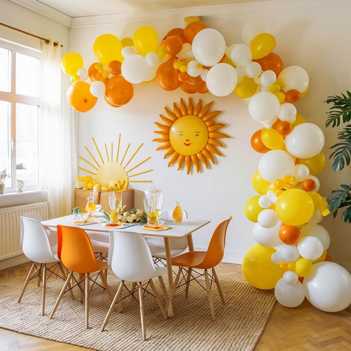12 inch Yellow Orange White Latex Balloons(Sun)