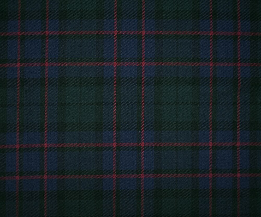Blue-Red-Multi Poly-Wool Blend Plaid Woven Twill Suiting Woven Fabric By the Yard