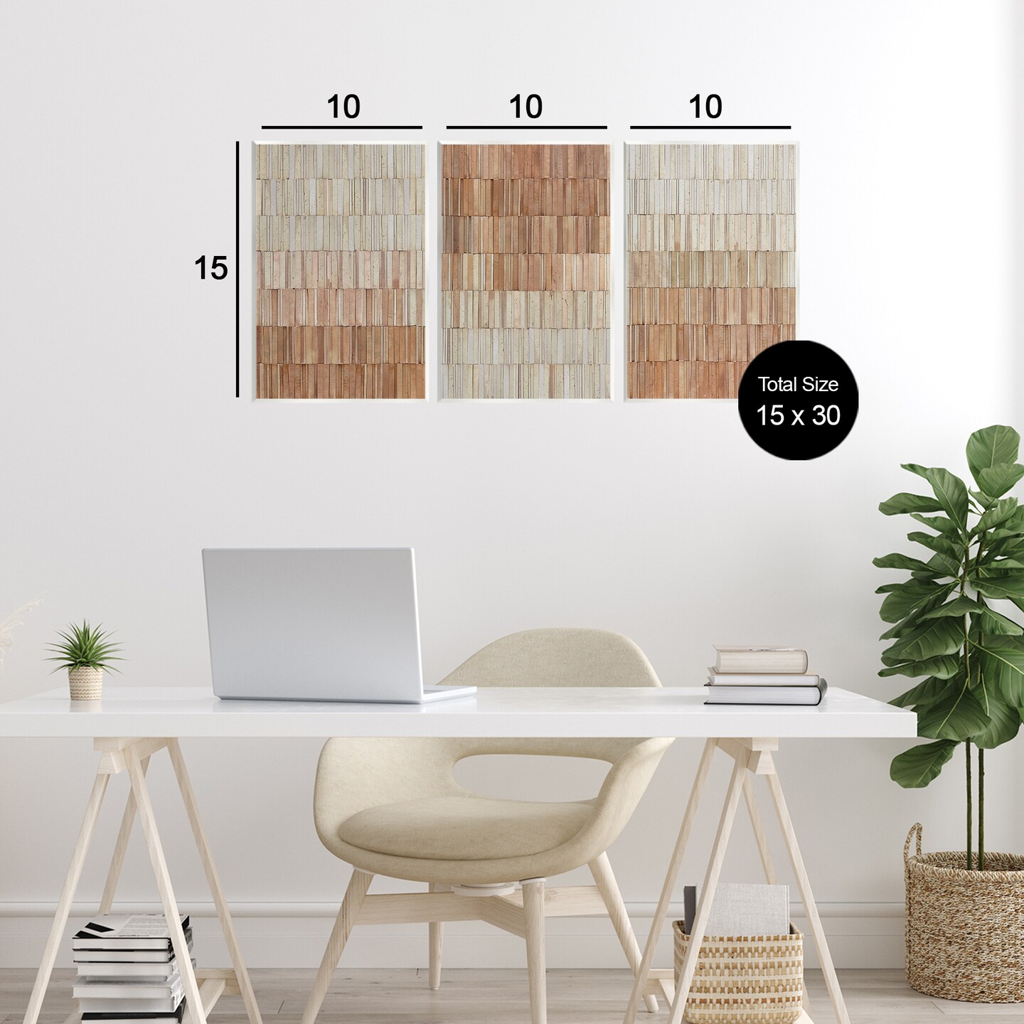 Stupell Industries Tiled Terracotta Walls 3pc Wall Plaque Set, design by Flora Kouta