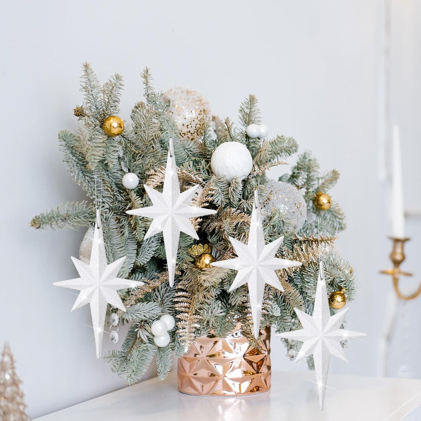4.72 x 2.95 Inch Star of Bethlehem Christmas Tree Topper(White)
