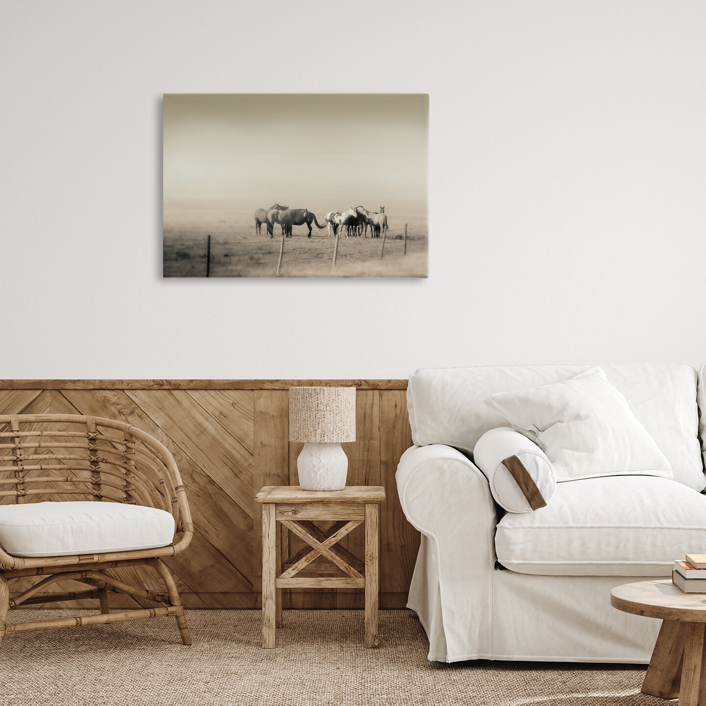 Stupell Industries The Herd Monochrome Horses Canvas, design by Roberta Murray