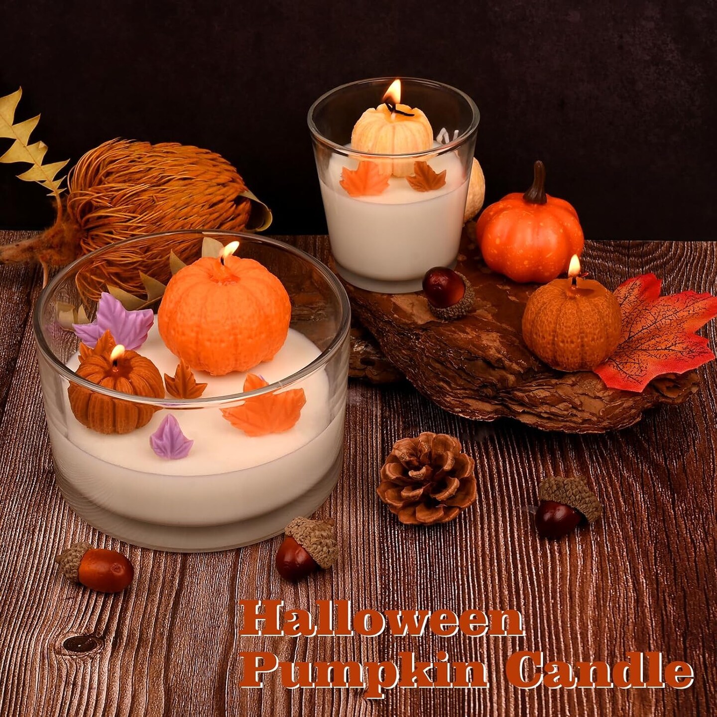 5 Pack Pumpkin Candle Molds, 3D Pumpkin Silicone Mold(Multicolor)