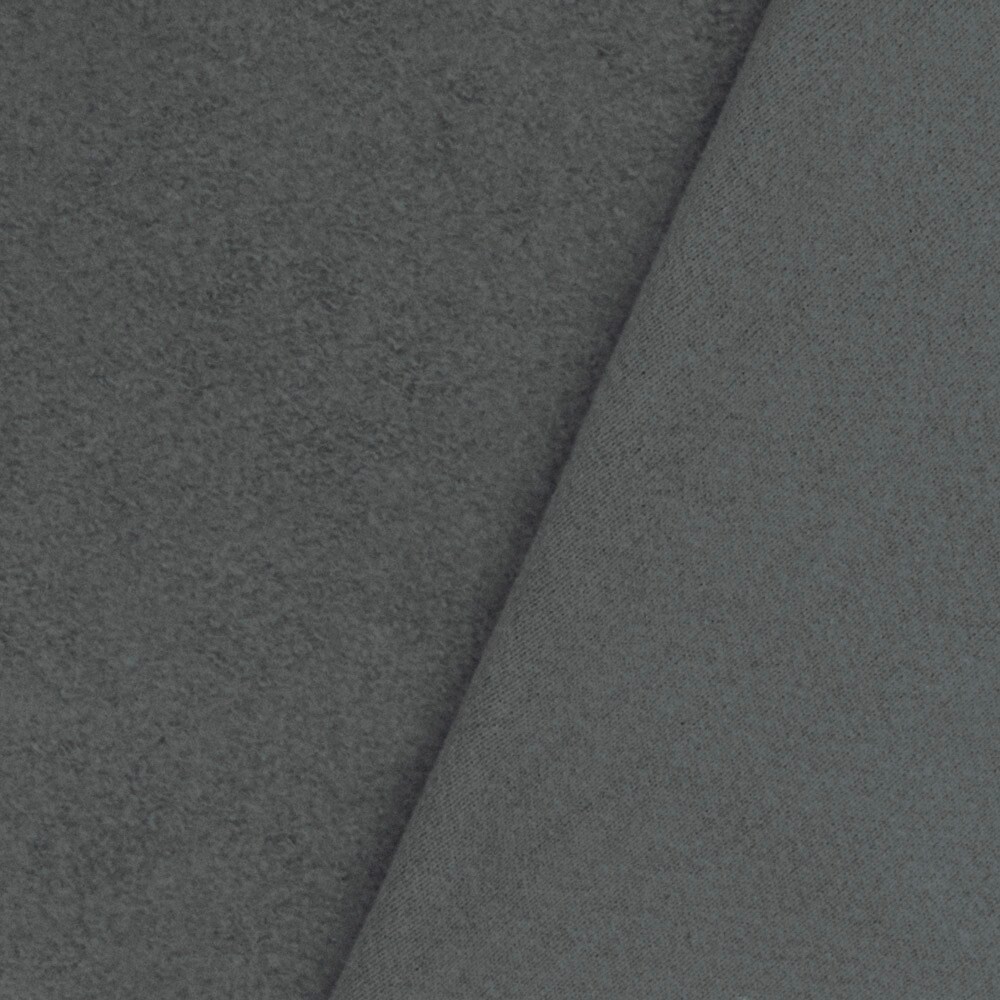 Lazy Gray Solid Stretch Poly-Cotton Sweatshirt Fleece Fabric By the Yard