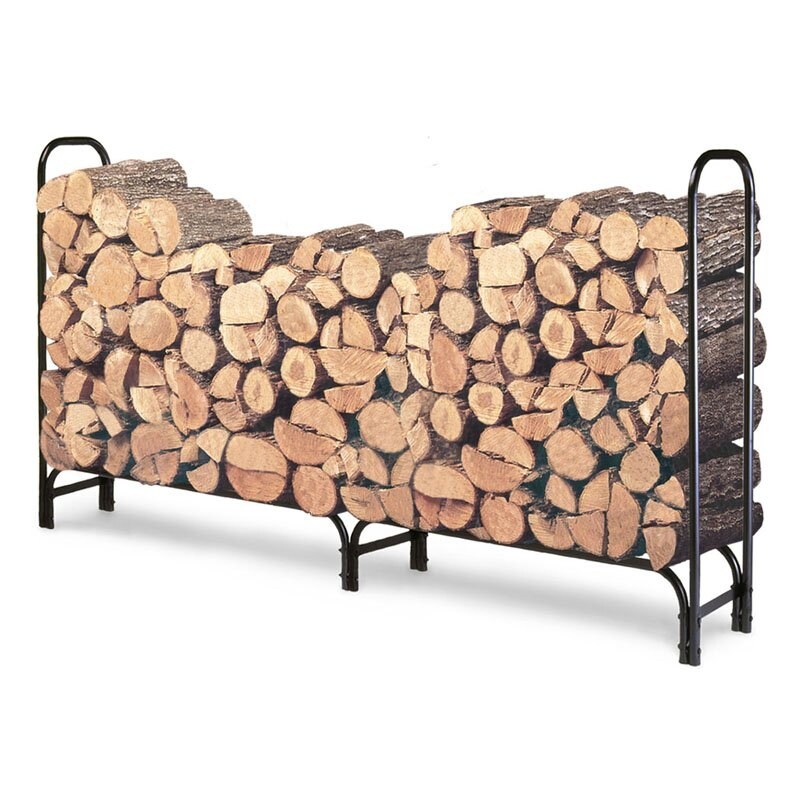 8ft Black Steel Firewood Rack Outdoor Wood Log Storage Keeps Firewood Off Ground