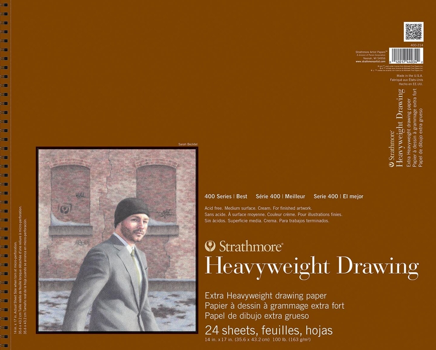 Strathmore 400 Series Heavyweight Drawing Pad 14"X17"-Wire Bound, 24 Sheets