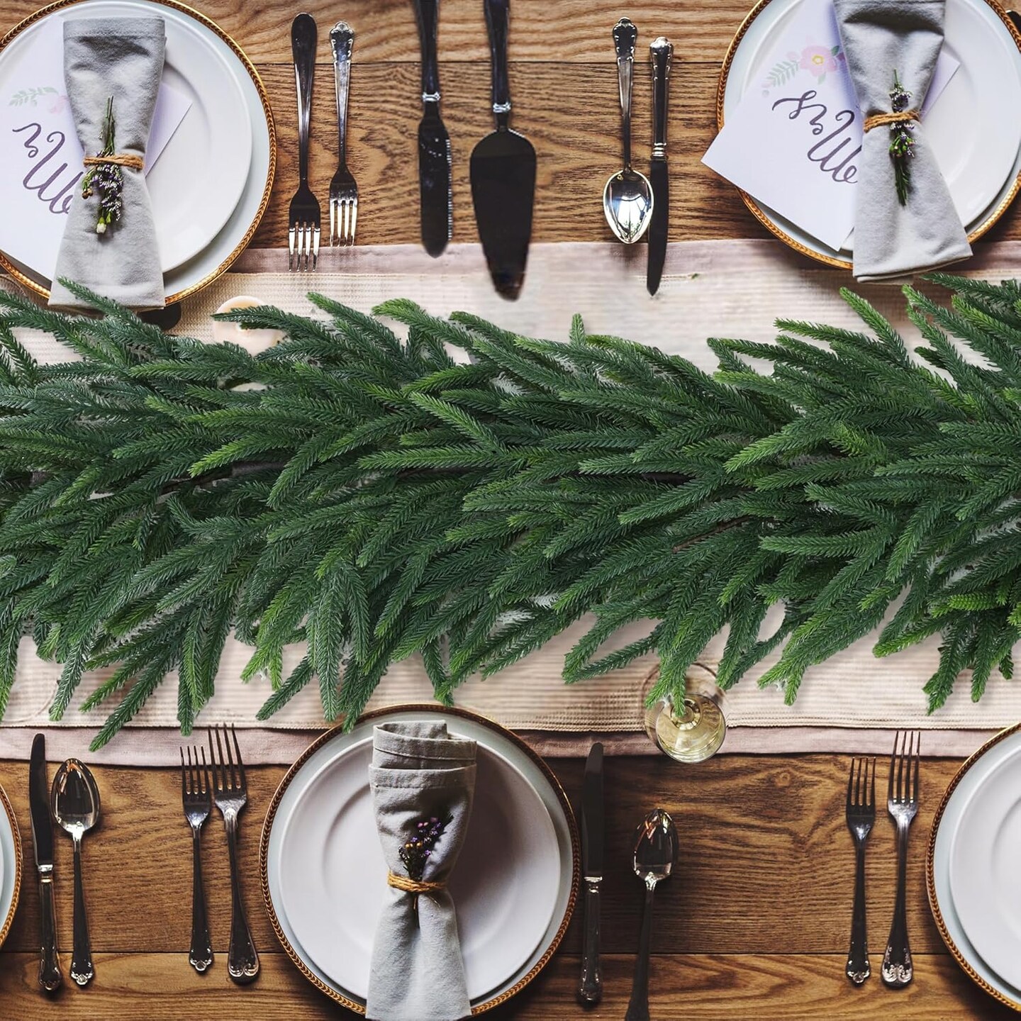 Realistic Thick and Lush Christmas Garland (Green)