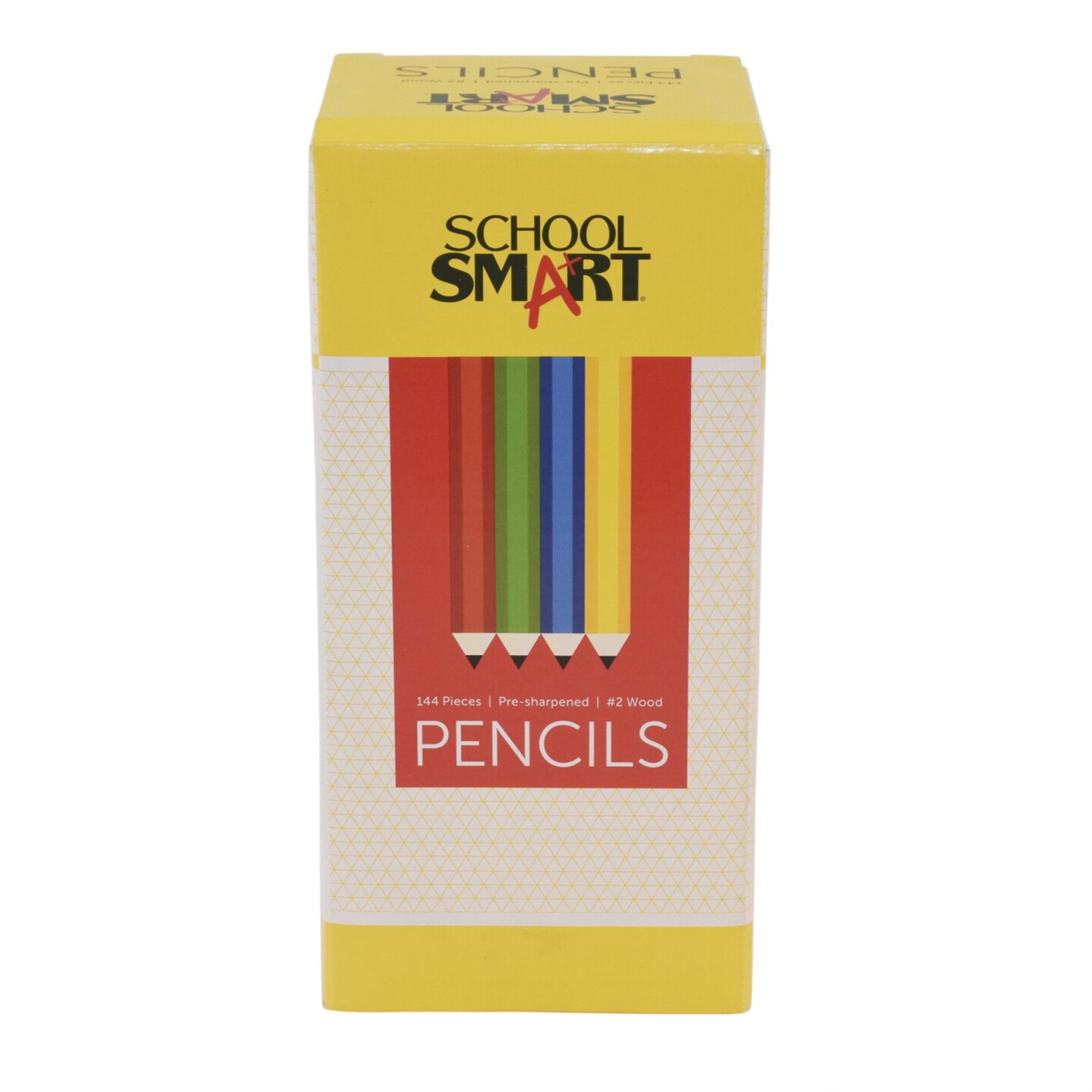 School Smart Hexagonal Pencils, Pre-Sharpened, Number 2, Assorted, Pack of 144